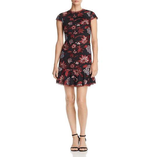 This short dress featuring a cap sleeve crew neckline with a lace accented on the neckline, sleeves and hem line. It features a floral embroidery design throughout the whole fitted dress. Perfect for cocktail, evening party or any special occasion.<br><br><br><br>Closure : Zipper Back<br><br>Length : Above Knee, Mini<br><br>Sleeve Style : Cap Sleeve<br><br>Color : Wine Multi<br><br>Sizes : 0, 2, 4, 6, 8, 10, 12, 14, 16, 18, 20<br><br>Fully Lined<br><br>Soft Cup Inserts<br><br>Occasion : Homecoming, Cocktail, Graduation, Birthday, Girls Night Out, Club Party, Dance Party, Special Occasion, Wedding Guest, Welcome Party, Thanks Giving, Semi-Formal