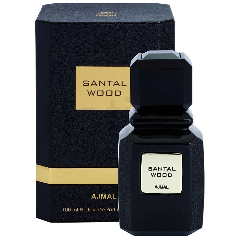 Santal Wood by Ajmal Perfume. Santal Wood perfume for women was launched in 2014 and is one of trio of perfumes in one set that are based on wood and ingredients native to the Middle East. This fragrance was designed around the rich and alluring scent of sandalwood and is perfect for evening wear. Top notes are a spicy blend of cumin and cardamom combined with warm marigold accents. The middle notes of the perfume mix the rich and soothing scents of rose and jasmine with tangy ginger and sweet cedar. A strong finish of sandalwood, oud, and patchouli base notes wrap up the fragrance and pull everything together.