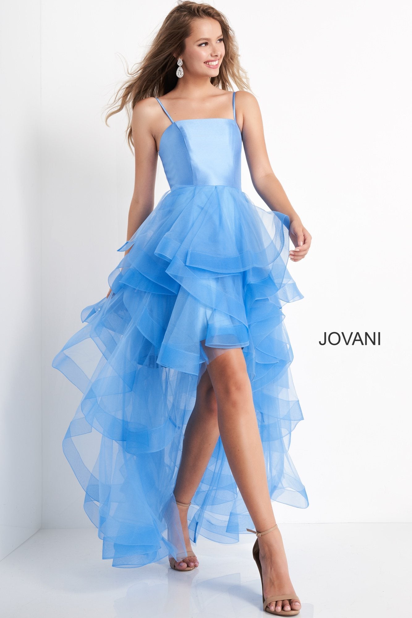 <li>
<strong>Closure: </strong>Invisible back zipper with hook and eye closure.<br> </li><li>
<strong>Details: </strong>White high low flower girl dress, tulle tiered skirt, fitted bodice, straight neckline, spaghetti straps over shoulders.<br> </li><li>
<strong>Fabric:</strong> 100% Polyester</li><li>
<strong>Neckline: </strong>Straight</li><li>
<strong>Waistline:</strong> High</li><li>Jovani K66708</li><li>Dry clean only</li><li>cute dress for girls</li>