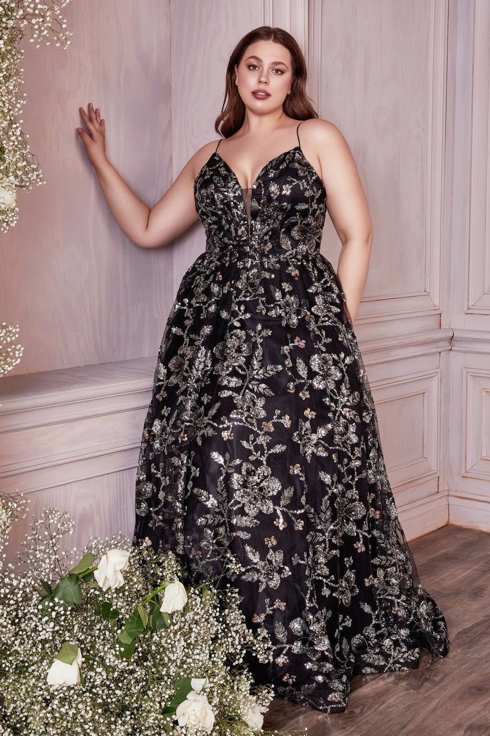 <p> </p> <p><br><span>Check out this stunning Cinderella Divine dress from The Dress Outlet, made with the finest fabric and embellished with gorgeous detailing. This dress will steal the spotlight. Available in a variety of colors and sizes, it will surely make you feel comfortable, confident, and beautiful at your special event. Features an embellish your formal event in this gorgeous flowy silhouette dress. The delicate work with sequins and beads adds a touch of sophistication. Revealing a plunging V-neckline, illusion inset V-cut back and an A-line silhouette cascading below the waist and flourishing to the floor in a full-length hem and a sweeping train. This CB073 dress is a glamorous option for your prom or formal event. </span></p> <p> </p> <p>Available in <a href="https://%20/products/spaghetti-strap-emebellished-long-prom-dress" title="Regular Size"><span style="color: #2b00ff;">Regular Size</span></a></p> <p><br></p> <p>Length : Full Length</p> <p>Sleeve Style : Spaghetti Strap</p> <p>Colors : Black, Blush</p> <p>Sizes : 6, 8, 10, 12, 14, 16, 18, 20, 22, 24</p> <p>Fully Lined</p> <p>Occasion : Formal, Prom, Homecoming, Wedding Guest, Red Carpet, Pageant, Evening Party</p>