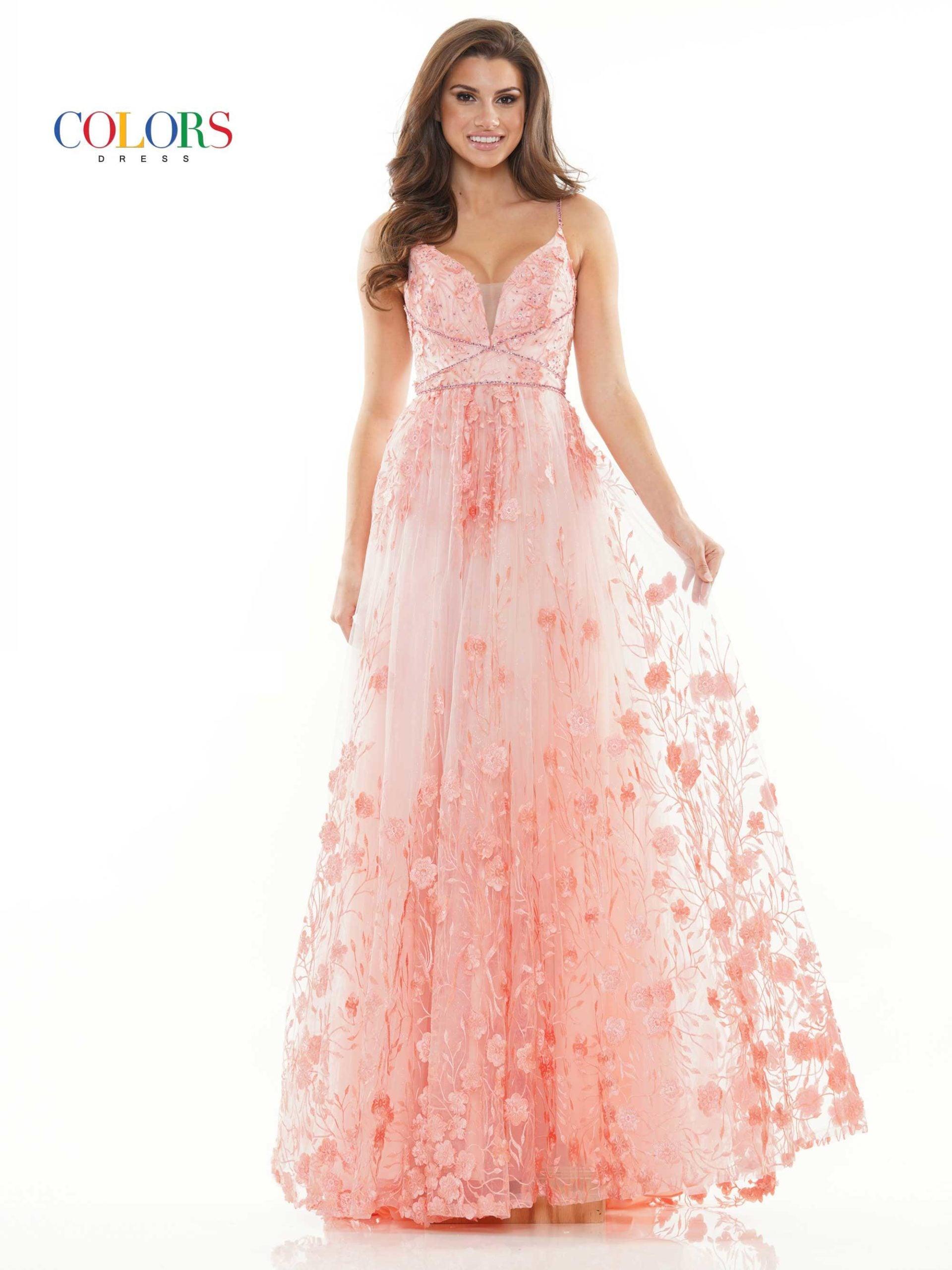 <p>Feel sexy and confident in this beautifully designed prom dress featuring a spaghetti strap V-neckline with sheer inset. With beads and 3D embroidered flowers and finishes with a sweep train. Say yes to this dress now. This stylish, versatile dress is just what you need.<br><br><br><br>Fabric : Embroidered Mesh/3D Flower Applique<br><br>Corset, Zipper Back<br><br>Length : Full Length<br><br>Sleeve Style : Spaghetti Strap<br><br>Colors : Blue, Coral, Red, Black, Fuchsia, Royal<br><br>Sizes : 2, 4, 6, 8, 10, 12, 14, 16, 18, 20, 22, 24<br><br>Fully Lined<br><br>Occasion : Prom, Formal, Evening Party, Homecoming, Wedding Guest, Red Carpet, Pageant</p>