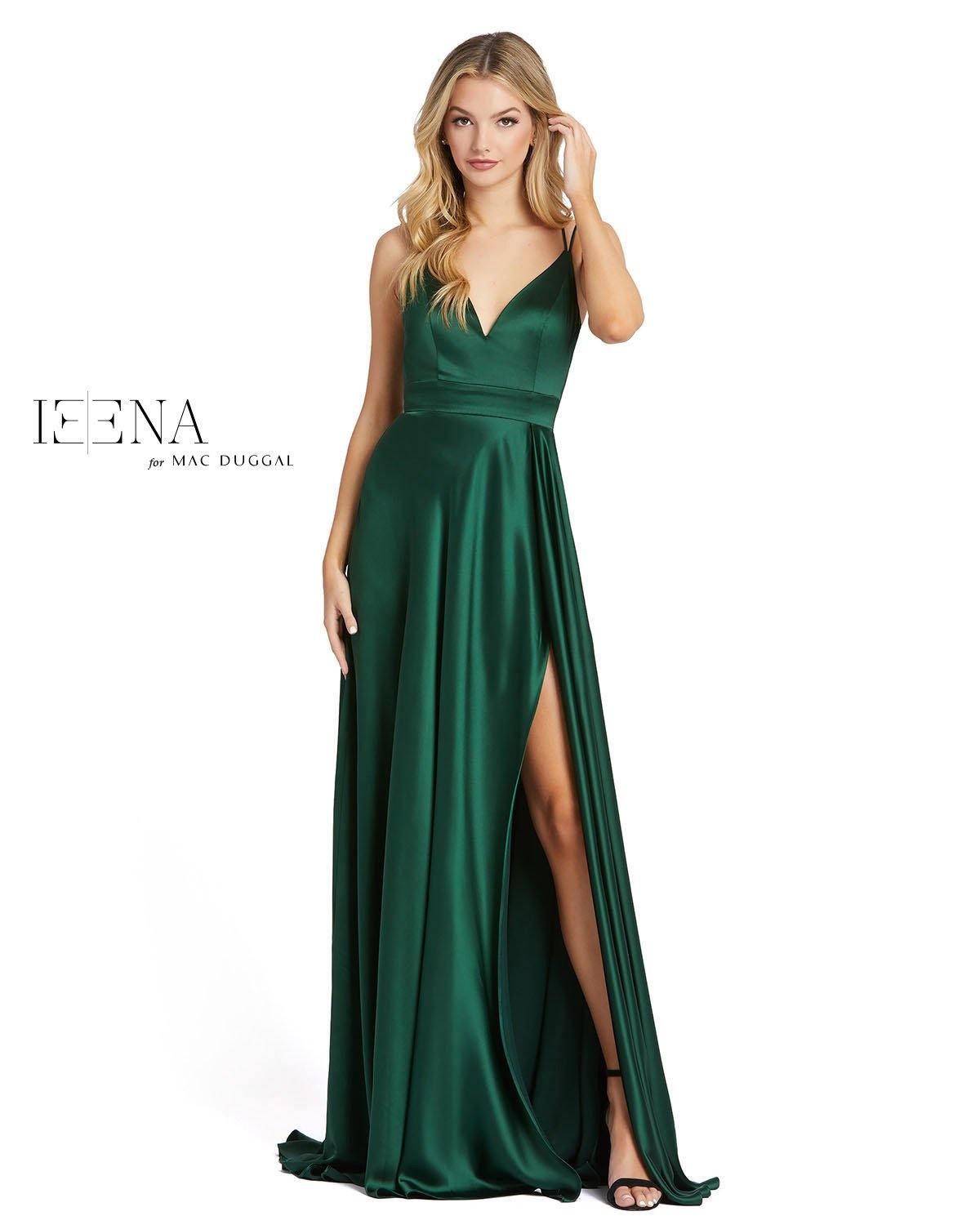 <p>This stunning satin long gown features a fitted bodice with a V-neckline and double spaghetti straps. A set-on waistband tops the side pleated skirt with a thigh high slit and sweep train.<br></p> <p> </p> <p>Fabric : Satin<br></p> <p>Zipper Back</p> <p>Length : Full Length</p> <p>Sleeve Style : Spaghetti Strap</p> <p>Colors : Bottle Green, <span data-mce-fragment="1">White</span></p> <p>Sizes : 0, 2, 4, 6, 8, 10, 12, 14, 16, 18, 20</p> <p>Fully Lined</p> <p>Occasion : Formal, Prom, Homecoming, Wedding Guest, Red Carpet, Pageant</p>