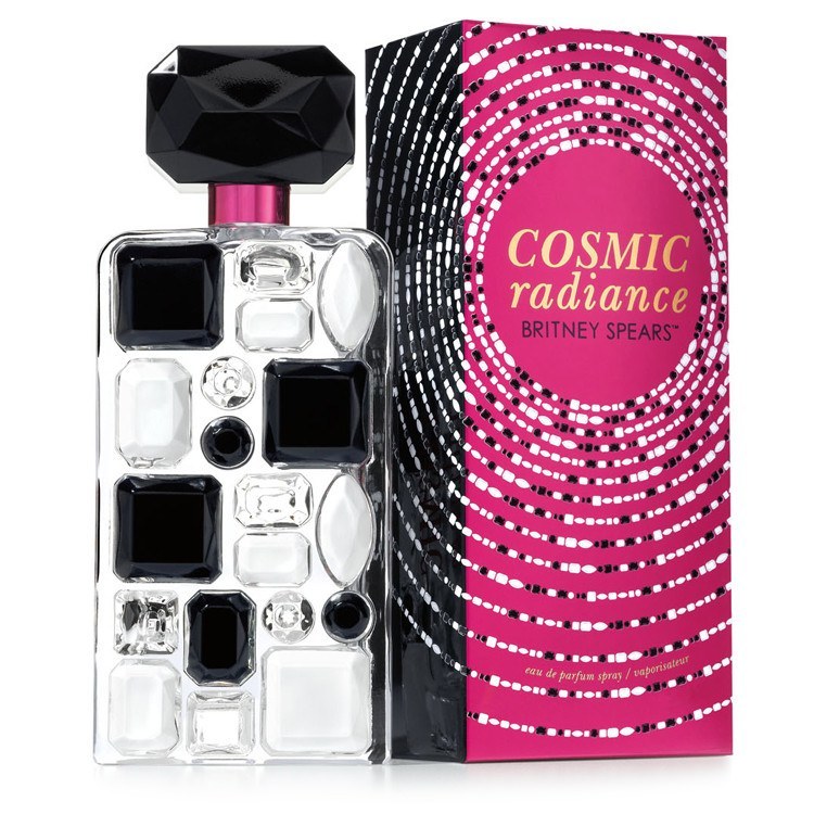 After successful fragrance Radiance, which surprised us with its flacon created of transparent turquoise and pink surfaces, its successor arrives with the same form but different notes!<br><br>Cosmic Radiance is a completely new perfume which arrives on the market in 2011, in a flacon with the same design as last year's Radiance. Created of black and glittery transparent surfaces reminiscent of gems, a small dose of elegance and femininity is added by the pink color on the neck of the bottle.<br><br>Cosmic Radiance is inspired by a star which twinkles brighter than all other stars ‰ÛÓa star of a distant galaxy, far away from this world. The composition of Britney's new cosmic glow begins with strong and optimistic citruses, with a refreshing, glittery red bouquet opening its fragrant petals in the very heart of the composition. The base notes twinkle and add warmth with amber, soft vanilla and creamy sandalwood.<br><br>The fragrance can be expected with the launch of a new remix album by Britney Spears. "Be the brightest star of the universe!‰ÛÏ says Britney. The fragrance will be launched under the license of Elizabeth Arden. Cosmic Radiance was created by Honorine Blanc and Harry Fremont.