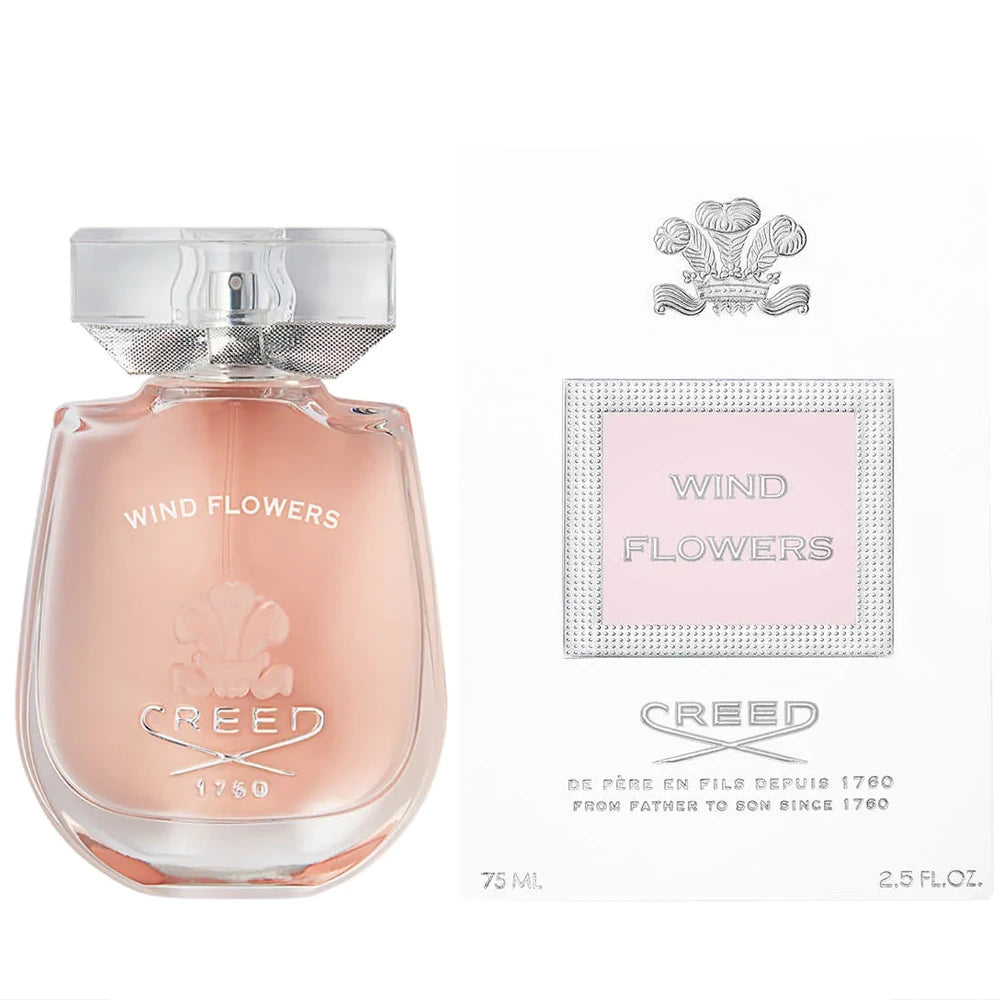 <span data-mce-fragment="1">Inspired by movement, Wind Flowers is the latest women's perfume from the House of Creed. Floral and fresh, this fragrance opens with sweet jasmine, wrapped around the zesty scent of Tunisian orange blossom and softened by a fresh and a fruity peach note, a powerful heart of delicate jasmine flower, tuberose petals and a soft rose extract add depth and texture to this fragrance while a warm flurry of sandalwood is twisted around a haze of iris and musk. A vibrant note of orange blossom and creamy praline offsets this dusky floral scent; bringing to life this luminous fragrance for her.</span>