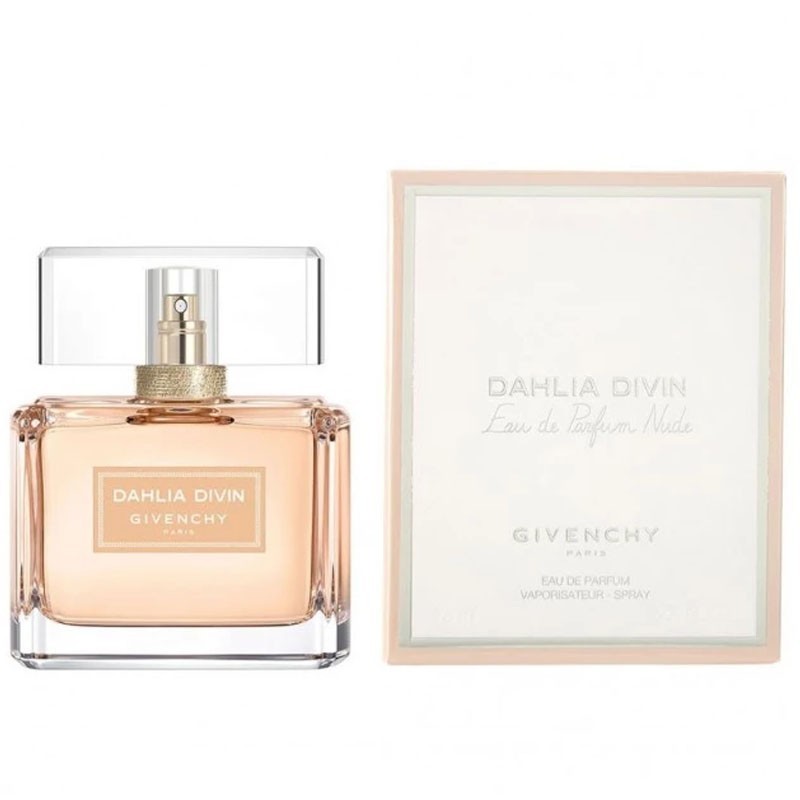 Dahlia Divin Eau de Parfum Nude is a dazzling and luminous floral, fruity, and musky fragrance. As caressing as a divinely scented breeze, this pure and delicate perfume heightens the skin’s own natural personal trail. The combination of orange blossom tea with apricot pulp imparts a crystalline freshness and tangy sweetness to the airy-light floral heart of sambac jasmine, rose, and osmanthus. The leathery-apricot tones of this flower trio harmonize in the background with radiant blond woods and carnal white musk for an olfactory signature that enhances the sensuality of the woman wearing it.

Key Notes:
White Orange Blossom Tea, Apricot, Jasmine, White Musk