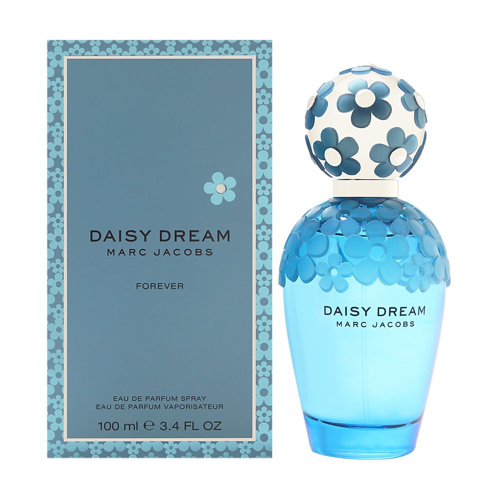 New elegant addition to the Daisy fragrance family comes in summer 2015 as Daisy Dream Forever, a new version of Daisy Dream fragrance from 2014. Daisy Dream Forever is inspired by endless blue sky, embodying youthful daydreaming and essential charm of a Marc Jacobs dream girl. 

The scent retains the original composition, enhanced in Eau de Parfum concentration. It starts with an opulent fruity mixture of blackberry, pear and grapefruit. The heart includes flowers of blue wisteria, jasmine and fresh lychee. The base is made of strong blond woods. 

Daisy Dream Forever was created by Alberto Morillas and Ann Gottlieb.