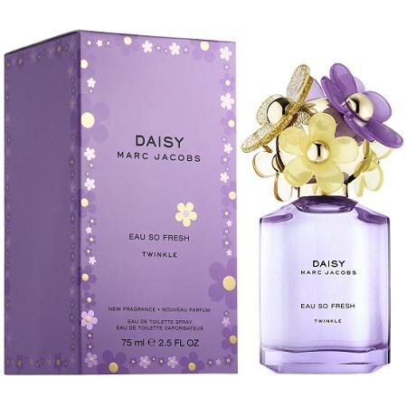 Scent Type:<br>Fruity Florals<br><br>Key Notes:<br>Sparkling Raspberry, Violet Flower, Cr̬me de Cassis<br><br>About:<br>Vibrant and unexpected, Daisy Eau So Fresh Twinkle radiates with its effervescent blend of succulent fruity and delicate floral notes. Sparkling raspberry intertwines with violet flower and wild rose blossoms at the heart, creating a blissful aroma. Cr̬me de cassis rounds out the base for a sensual finish.