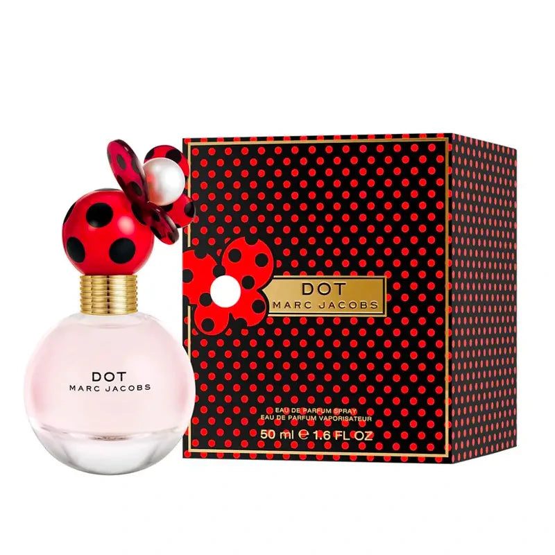 <p data-mce-fragment="1">Charming, energetic, upbeat. Dot Eau de Parfum by MARC JACOBS is surprising, effervescent, energetic and alive with timeless sophistication. Simple and straightforward in statement, exuberant and feminine in design, Dot is a colorful juicy floral creation that comes full circle with a balance of modernity and elegance.</p>
<p data-mce-fragment="1">Top: red berries, dragon fruit, honeysuckle.<br>Middle: jasmine, coconut water, orange blossom.<br>Base: vanilla, driftwood, musk.</p>