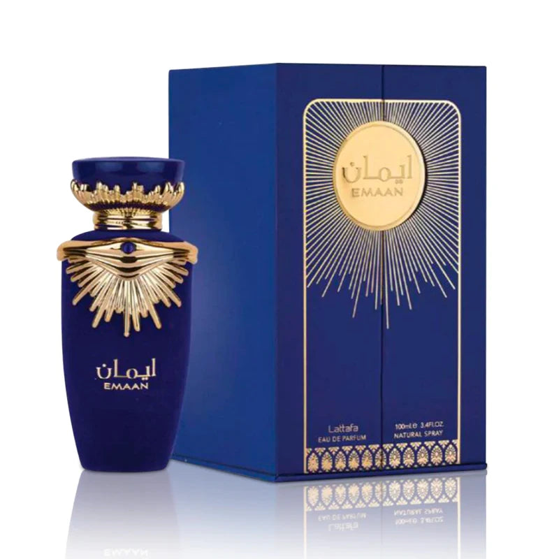 <p data-mce-fragment="1">Emaan By Lattafa is a luxurious blend of distinctive notes. The top notes of bergamot and black currant create a revitalizing aroma, while the heart of tuberose amplifies the scent with floral and earthy tones. Cedar, musk, and patchouli combine to add a rich and lingering finish. All in all, this scent offers a timeless and chic combination for those seeking a luxurious fragrance.</p>