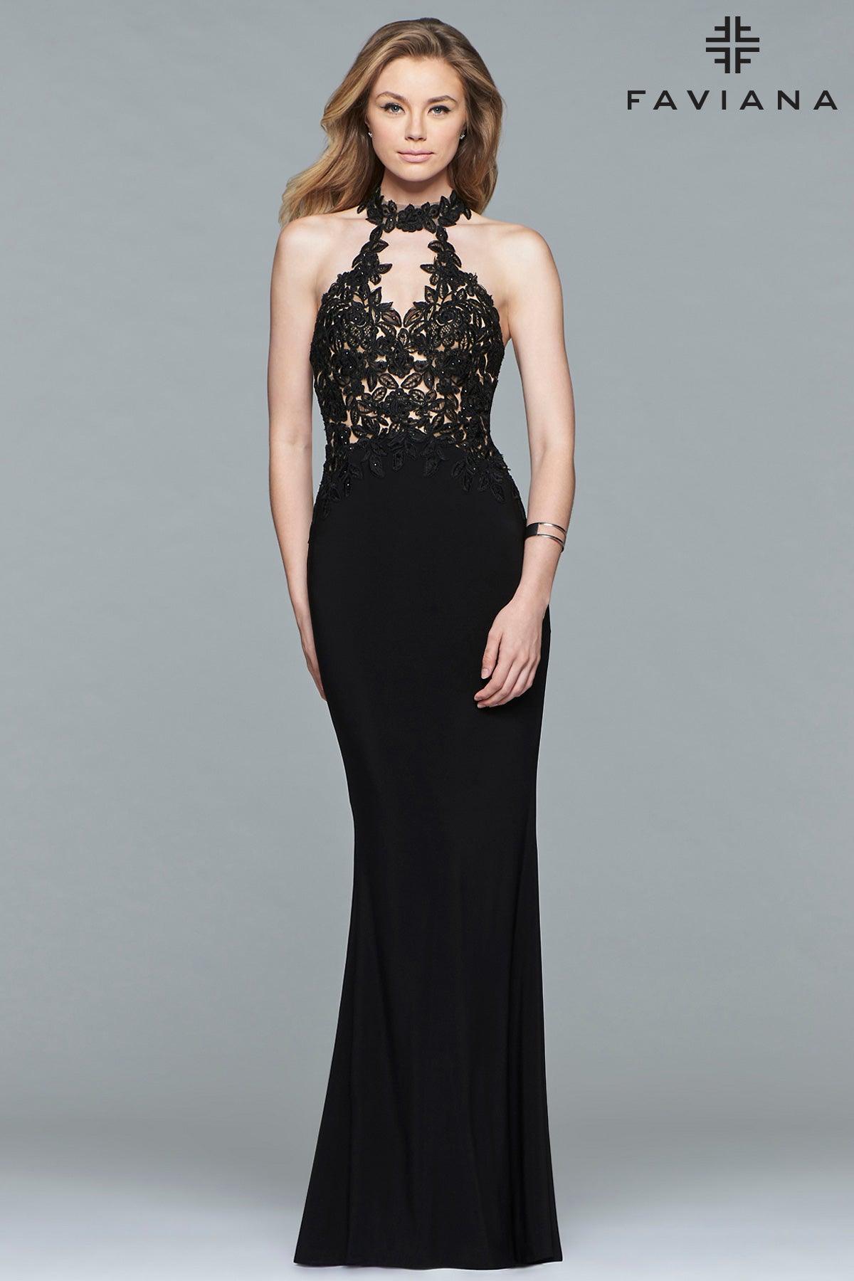 <p> </p> <p>This jersey halter dress<span data-mce-fragment="1"> features beautiful lace applique. </span><span style="font-weight: 400;">Graceful and figure flattering, this outfit will surely make your ensemble unforgettable at any formal occasion. </span></p> <p> </p> <p>Fabric : Jersey</p> <p>Zipper Back</p> <p>Length : Full Length</p> <p>Sleeve Style : Halter</p> <p>Colors : Black, Royal, Evergreen, Bordeaux, Red</p> <p>Sizes : 00, 0, 2, 4, 6, 8, 10, 12, 14, 16</p> <p>Fully Lined</p> <p>Occasion : Prom, Formal, Evening Party, Bridesmaid, Homecoming, Wedding Guest, Red Carpet, Pageant</p>