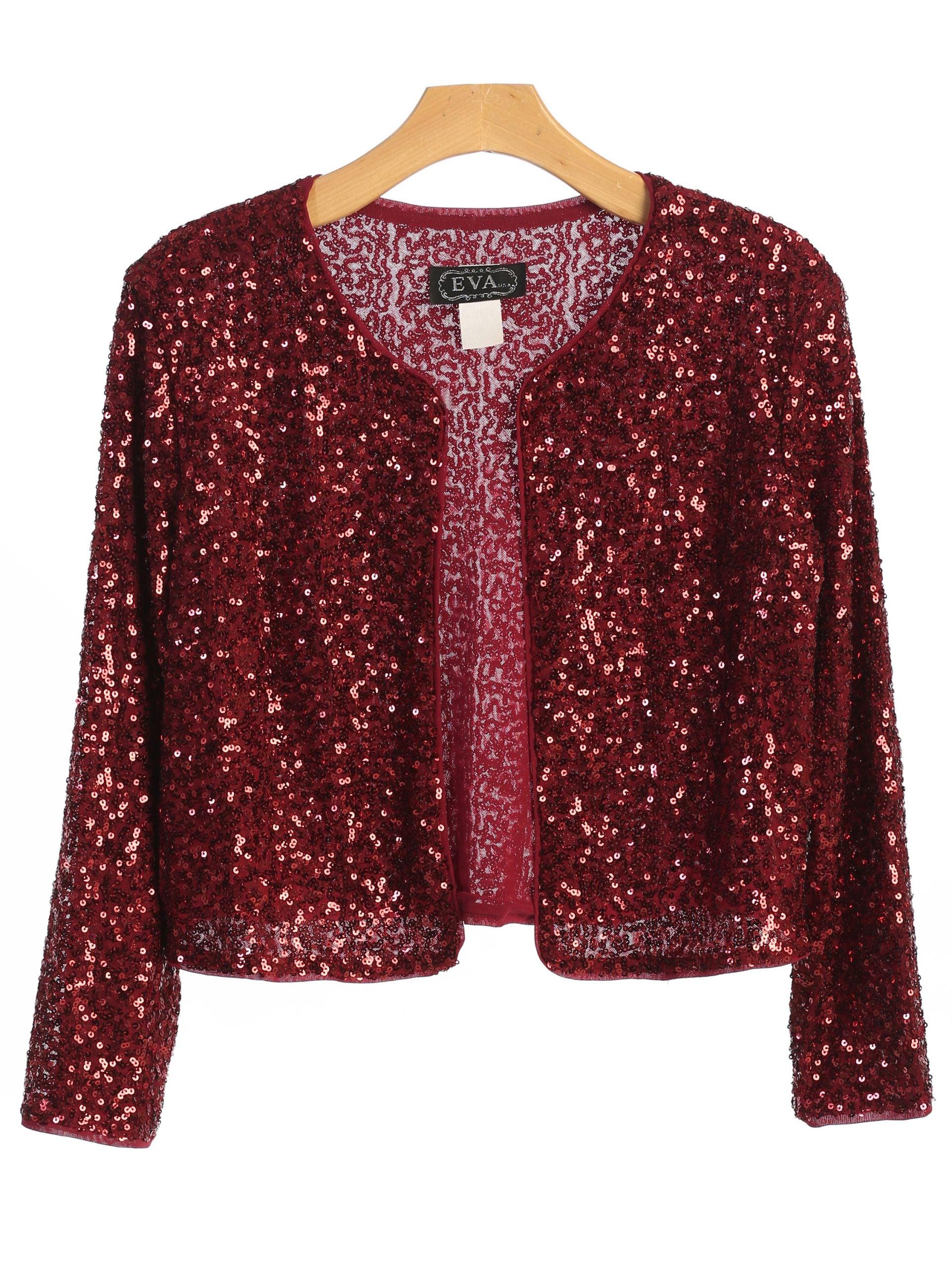 <p>This formal jacket will give you a versatile and stunning look. Featuring long sleeve bolero and is made of sequins fabric. You don't have to take our word for it. This jacket is known far and wide for its beauty, quality, durability, low price and timeless appeal.</p> <p> </p> <p>Fabric : Lace</p> <p>Sleeve Style : Long Sleeve</p> <p>Colors : Black, Burgundy, Navy</p> <p>Sizes : 1, 2, 3, 4 (S &amp; M- Size 1 ~ L &amp; XL- Size 2 ~ 2XL &amp; 3XL- Size 3~ 4XL &amp; 5XL- Size 4)</p> <p>Fully Lined</p> <p>Occasion : Formal, Evening Party, Church, Wedding Guest, Mother of the Bride, Mother of the Groom</p> <style type="text/css"><!-- td {border: 1px solid #ccc;}br {mso-data-placement:same-cell;} --></style>