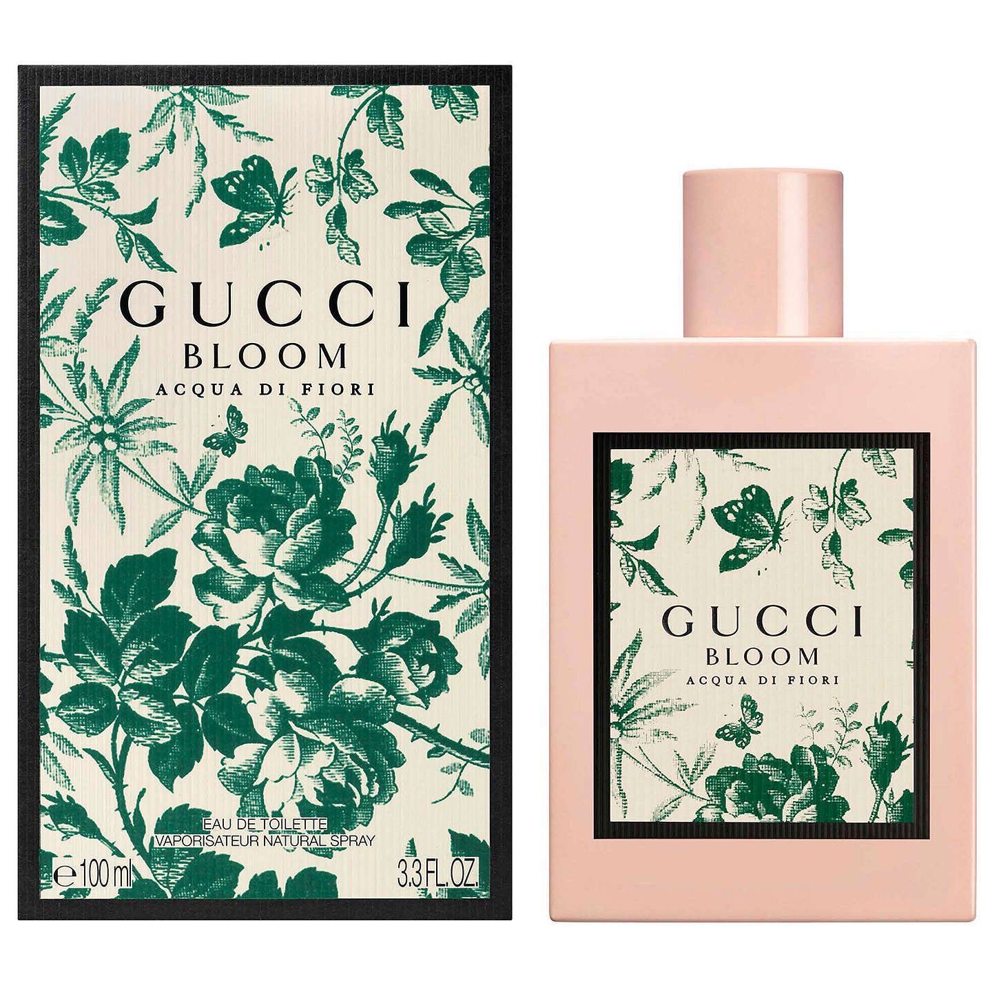 Acqua Di Fiori introduces a new chapter to the world of Gucci Bloom. The addition of green galbanum and dainty cassis buds bring the soft dewy freshness of the early petal and a light, aquatic composition to the signature scent, designed to celebrate the authenticity, vitality and joyful energy of women. Blended by master perfumer Alberto Morillas under the direction of the House‰۪s creative director, Gucci Bloom is created to unfold like its name, capturing the rich scent of a thriving garden filled with an abundance of flowers. Tuberose and jasmine combine with rangoon creeper‰ÛÓa unique flower discovered in South India‰ÛÓto create a rich fragrance that transports the wearer to an imaginary garden. The scent is presented in a lacquered bottle, reminiscent of porcelain, in a vintage powder pink shade with a green Herbarium print Gucci label appliqu̩.<br><br>Style: Floral, green.<br><br>Notes:<br><br>- Top: green galbanum, cassis buds.<br><br>- Middle: jasmine buds, rangoon creeper, tuberose.<br><br>- Base: musk, sandalwood.