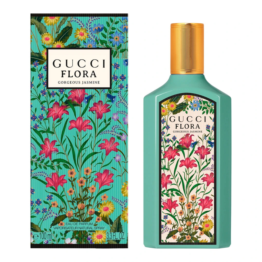 <div>
<meta charset="utf-8">Discover Flora Gorgeous Jasmine Eau de Parfum from Gucci, a modern fragrance featuring Grandiflorum jasmine over a base of mandarin essence. Packaged in a signature elongated turquoise bottle adorned with the House's distinctive Flora pattern, this delightful scent will transport you to the realm of #FloraFantasy. Let Miley Cyrus lead you into a surreal anime dream through the latest campaign, and experience endless freedom.</div>
<ul>
<li>Fragrance Family: Floral</li>
<li>Top Notes: Mandarin essence</li>
<li>Middle Notes: Grandiflorum jasmine, magnolia accord</li>
<li>Base Notes: Sandalwood</li>
</ul>