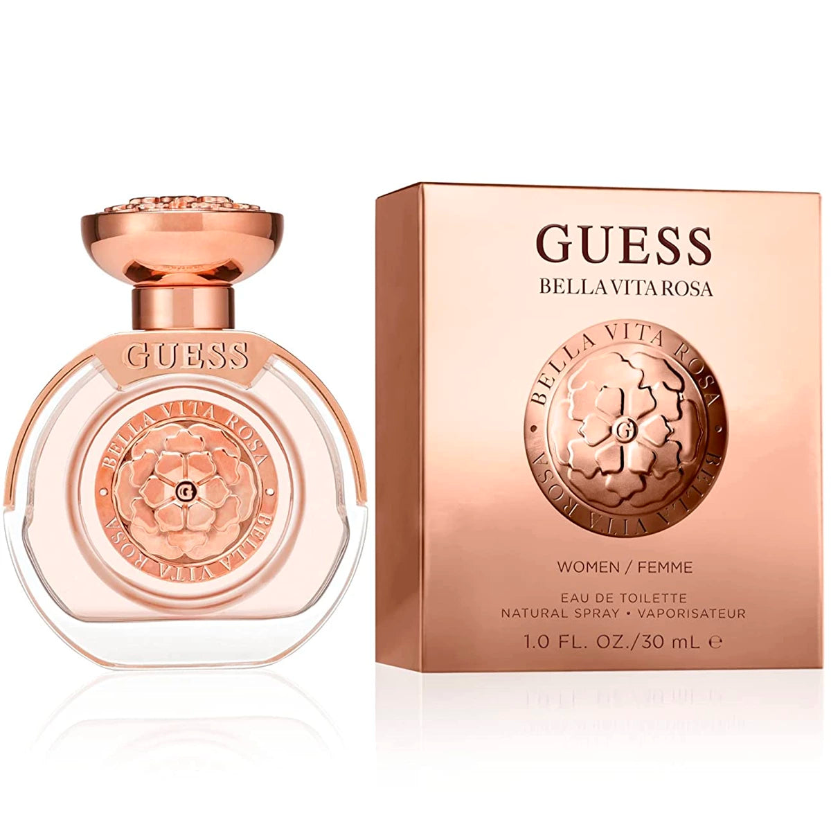 <h5 style="font-weight: 400;" data-mce-fragment="1" data-mce-style="font-weight: 400;">Bloom with GUESS Bella Vita Rosa. Its creamy citrus essence balances earthy floral notes, creating a fragrance where the woods meet a blossoming spring. With a dazzling combination of blackcurrent, magnolia and moss, this aromatic scent will take you back to those calming moments spent alongside wildflowers and mossy redwoods</h5>
