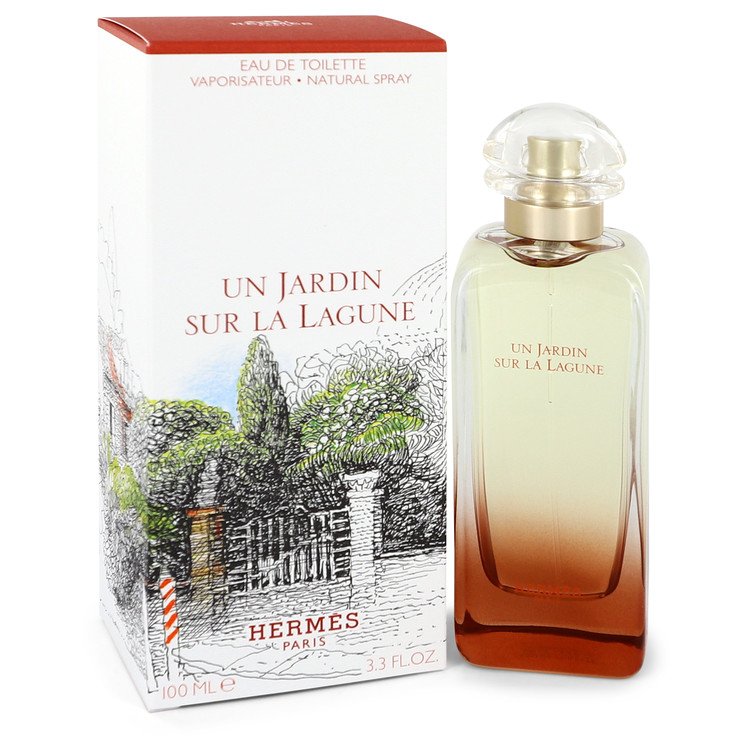 Un Jardin sur la Lagune, a dream garden, soothing and vibrant. A floral and woody Eau de Toilette. A half open door, a dream escapesUn jardin sur la Lagune is a secret garden where nature comes into its own again. Woody scents blend with floral notes. The wind carries afar salty notes. 3.3 oz. Made in France.

"I dreamed of this garden; I created a perfume woven from its memories, the cycle of trees and flowers, nature still enduring within it" Christine Nagel, Hermès perfumer