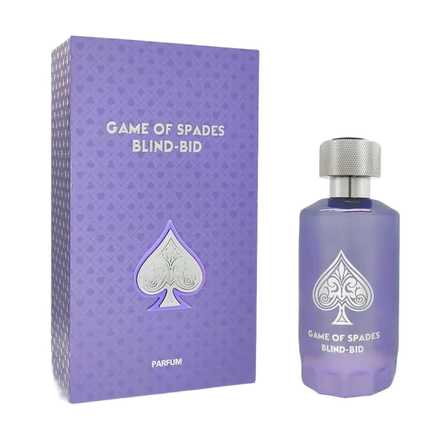 <meta charset="utf-8">
<p>Introducing Game of Spade Blind Bid by Jo Milano Paris, a 2021 fragrance for both men and women. Bursting with citrusy notes of bergamot, mandarin, and grapefruit, this perfume energizes and uplifts. The heart reveals a warm and sophisticated blend of black pepper, cardamom, and nutmeg. Finally, the woody and sensual base notes of cedar, musk, and patchouli add a touch of masculinity and allure. Elevate your scent game with Game of Spade Blind Bid.</p>
<p data-sourcepos="1:1-1:153"> </p>