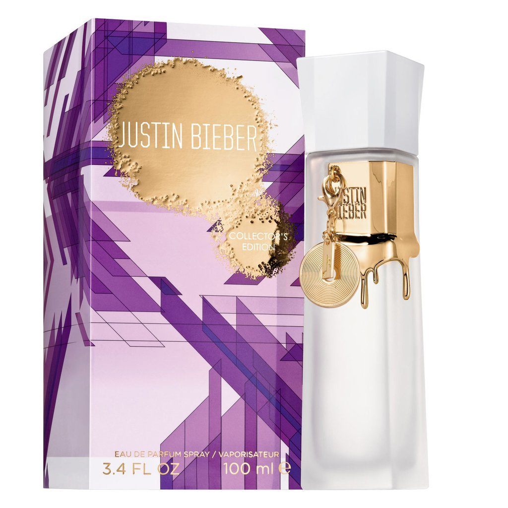 Justin Bieber Collector's Edition Perfume by Justin Bieber, Released in 2014,Justin Bieber Collector's Edition for women was made with Justin’s fans in mind . Wearing this scent can keep him on your mind as you go about your day. Fruity top notes begin with pears, passionfruit, and bergamot. The heart turns floral but stays sweet with notes of heliotrope, honeysuckle, and freesia. Native to Africa, the freesia has a warm peppery aroma that adds a subtle balance to the heart. Ending with enticing base notes are white musk, sandalwood, amber, and apricot.