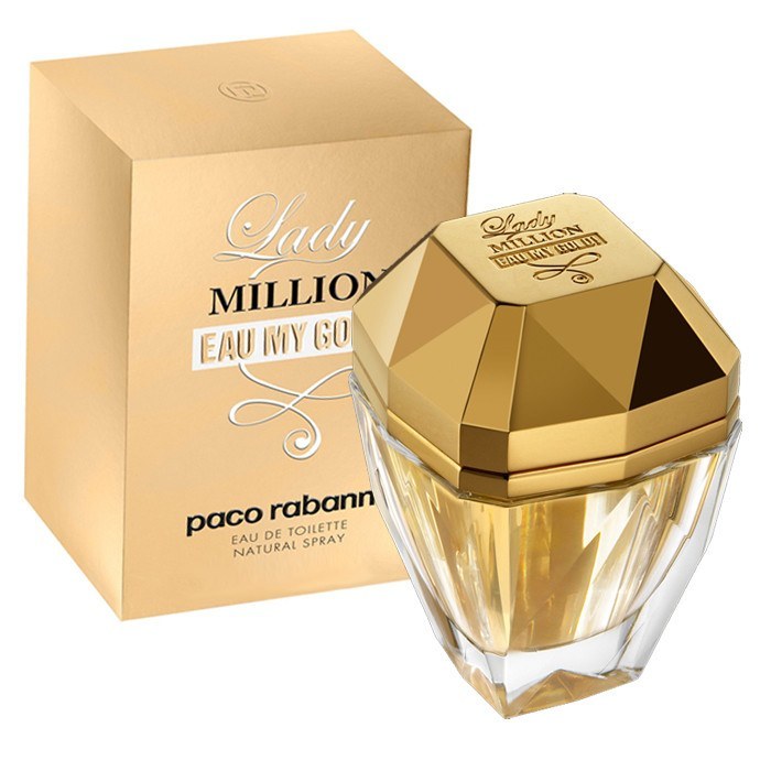 After the Lady Million original fragrance from 2010, and its follow-ups in form of Lady Million Eau de Toilette from the 2012 and Lady Million Absolutely Gold also from 2012, Paco Rabanne is launching its new version called Lady Million Eau My Gold in the spring of 2014, which will replace the Eau de Toilette version on the market.<br>Luxury and hedonism that the original represents have been replaced by inspirations of festive mood and somewhat simpler pleasures. The composition is created by Anne Flipo with upper notes of mango, neroli, bergamot, mandarin and grapefruit, upon the heart of violet leaf and orange blossom. The base is warm due to notes of musk, amber, sandalwood and cedar.<br>For this new edition of Eau de Toilette, the diamond-shaped bottle is elongated and became almost totally transparent. When you remove the stopper, the inscription "Eau My Gold!" is revealed. Dree Hemingway was replaced by Czech supermodel Hana Jirickova as the face of the perfume. The commercial is directed by Alexandre Court̬s..<br><iframe width="560" height="315" src="//www.youtube.com/embed/b8wPV8CqIXk" frameborder="0" allowfullscreen></iframe>