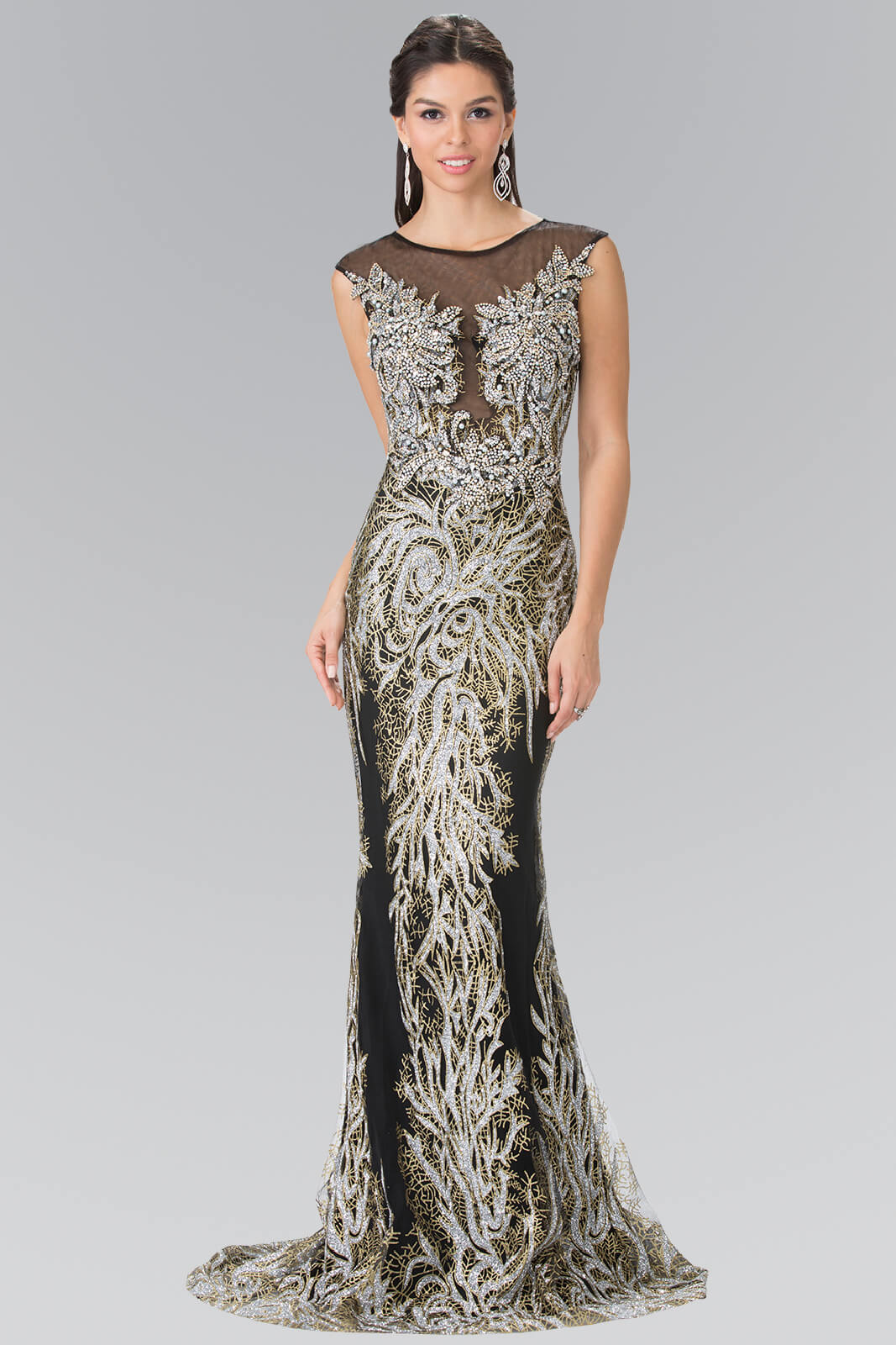 This long dress featuring jewel neckline of sheer fabric. Beaded appliques heavily garnish the form-fitting silhouette from the top cascading down the full length finish.  Perfect for formal, evening party or any special occasion.<br><br><br>Fabric : Jersey, Mesh<br><br>Closure : Zipper Black<br><br>Length : Full Length<br><br>Sleeve Style : Sleeveless<br><br>Colors : Black, Burgundy<br><br>Sizes : XS, S, M, L, XL, 2XL, 3XL<br><br>Fully Lined<br><br>Soft Cup Inserts<br><br>Occasion : Formal, Prom, Homecoming, Wedding Guest, Evening Party, Red Carpet, Pageant, Special Occasion 