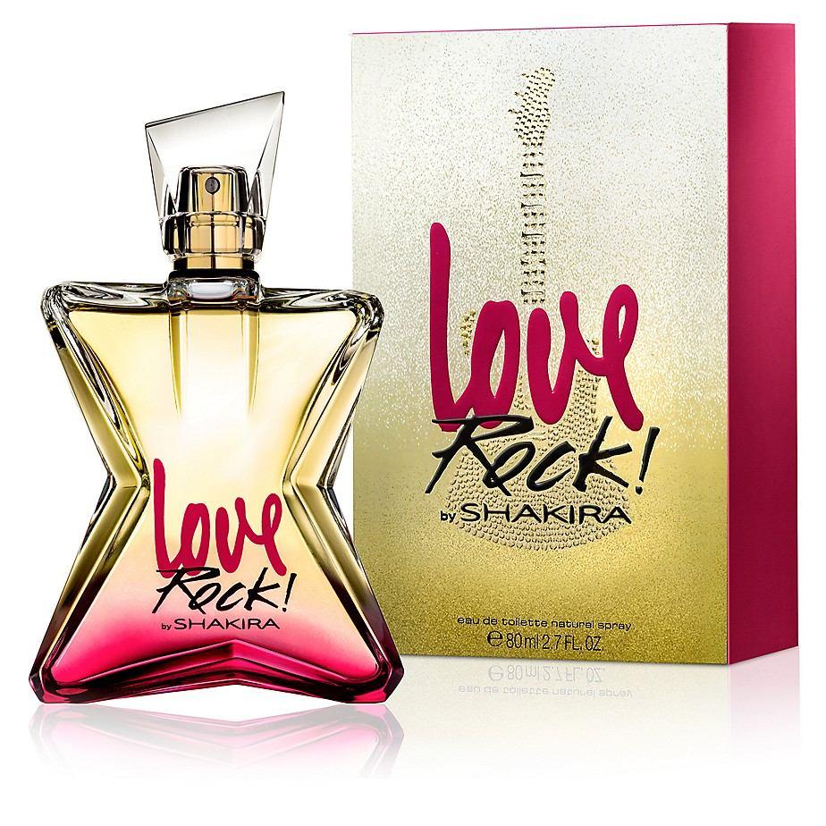 <p>Shakira Love Rock! by Shakira Perfume. Shakira Love Rock! is a lively, bright, and sensual perfume that was released in 2015. Top notes in this scent are fruity and sweet, and include grapefruit, red apple, and bergamot. Heart notes include the floral scents of jasmine and rose, while the base notes of vanilla, musk, and sandalwood add sweetness and earthiness to help ground the fragrance. This fragrance was designed to capture the power and energy of the bond between the artist and her fans. This unique scent is bottled in an angular glass flagon that transitions from clear amber to pink. This perfume has excellent sillage for long-lasting wear.</p>