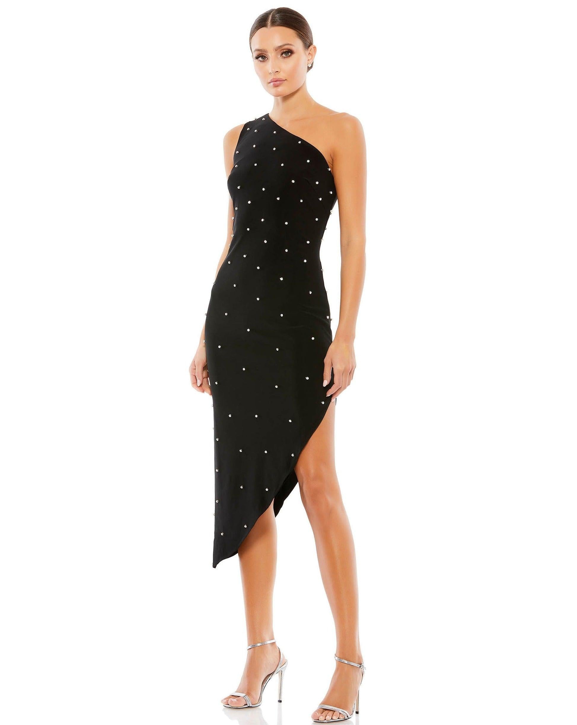 <p>You'll want to dance the night away in this glamorous homecoming dress! This dress is guaranteed to give an elegant look on any occasion. This high dress comes with one shoulder neckline and made of jersey material. Finding the right size shouldn't be a problem too because there are a variety of sizes to choose from.</p> <p> </p> <p>Fabric : Jersey</p> <p>Zipper Back</p> <p>Length : High Low</p> <p>Sleeve Style : One Shoulder</p> <p>Color : Black</p> <p>Sizes : 0, 2, 4, 6, 8, 10, 12, 14</p> <p>Fully Lined</p> <p>Occasion : Cocktail, Homecoming, Club Party, Dance Party, Wedding Guest, Welcome Party, Thanks Giving, Semi-Formal, Girl's Night Out</p>