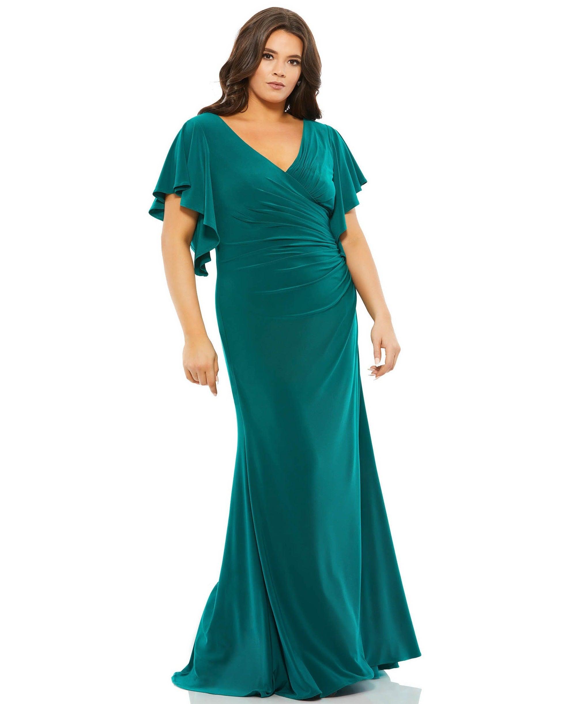 <p>You???ll feel like a goddess in this gorgeous plus size dress that will lengthen your figure and show off your curves! Turn heads when you walk into any event in this stunning long dress. Perfect for church or evening affairs, this outfit will make you feel classy and confident on your bride's big day! <br><br><br><br>Fabric : Jersey <br><br>Zipper Back<br><br>Length : Full Length<br><br>Sleeve Style : Short Sleeve<br><br>Color : Emerald<br><br>Sizes : 14W, 16W, 18W, 20W, 22W, 24W<br><br>Fully Lined<br><br>Occasion : Formal, Evening Party, Church, Wedding Guest, Mother of the Bride</p>