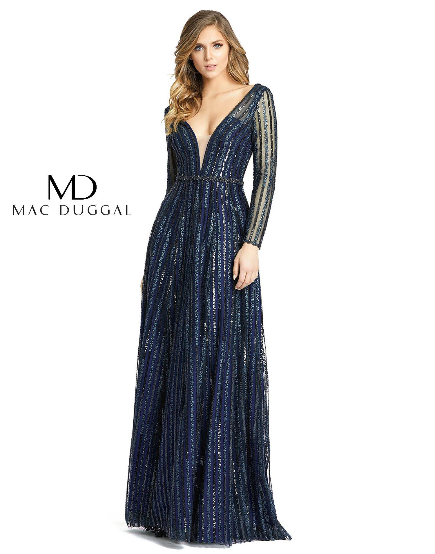 <p>Stunning long A-line gown Features long sleeve with the illusion of a deep V neckline  and see-through back. A fitted bodice with a partial illusion back and a train.</p> <p> </p> <p>Fabric : Sequins</p> <p>Zipper Back</p> <p>Length : Full Length</p> <p>Sleeve Style : Long Sleeve</p> <p>Colors : Midnight, Emerald</p> <p>Sizes : 2, 4, 6, 8, 10, 12, 14, 16, 18</p> <p>Partially Lined</p> <p>Occasion : Formal, Evening Party, Church, Wedding Guest, Homecoming</p>