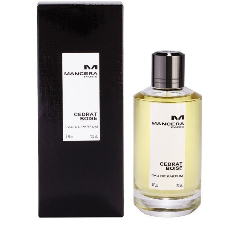 Mancera Cedrat Boise Perfume by Mancera, Bring a citrusy aroma around your pulse points with Mancera Cedrat Boise. This perfume came out in 2011, and it is the perfect way to add some attitude to your outfit. It opens with spicy notes along with black currant, Sicilian lemon and bergamot. The heart is comprised of fruity notes in addition to patchouli leaf and water jasmine. After everything else has dried down, the base brings out vanilla, white musk, leather, cedar, sandalwood and moss.