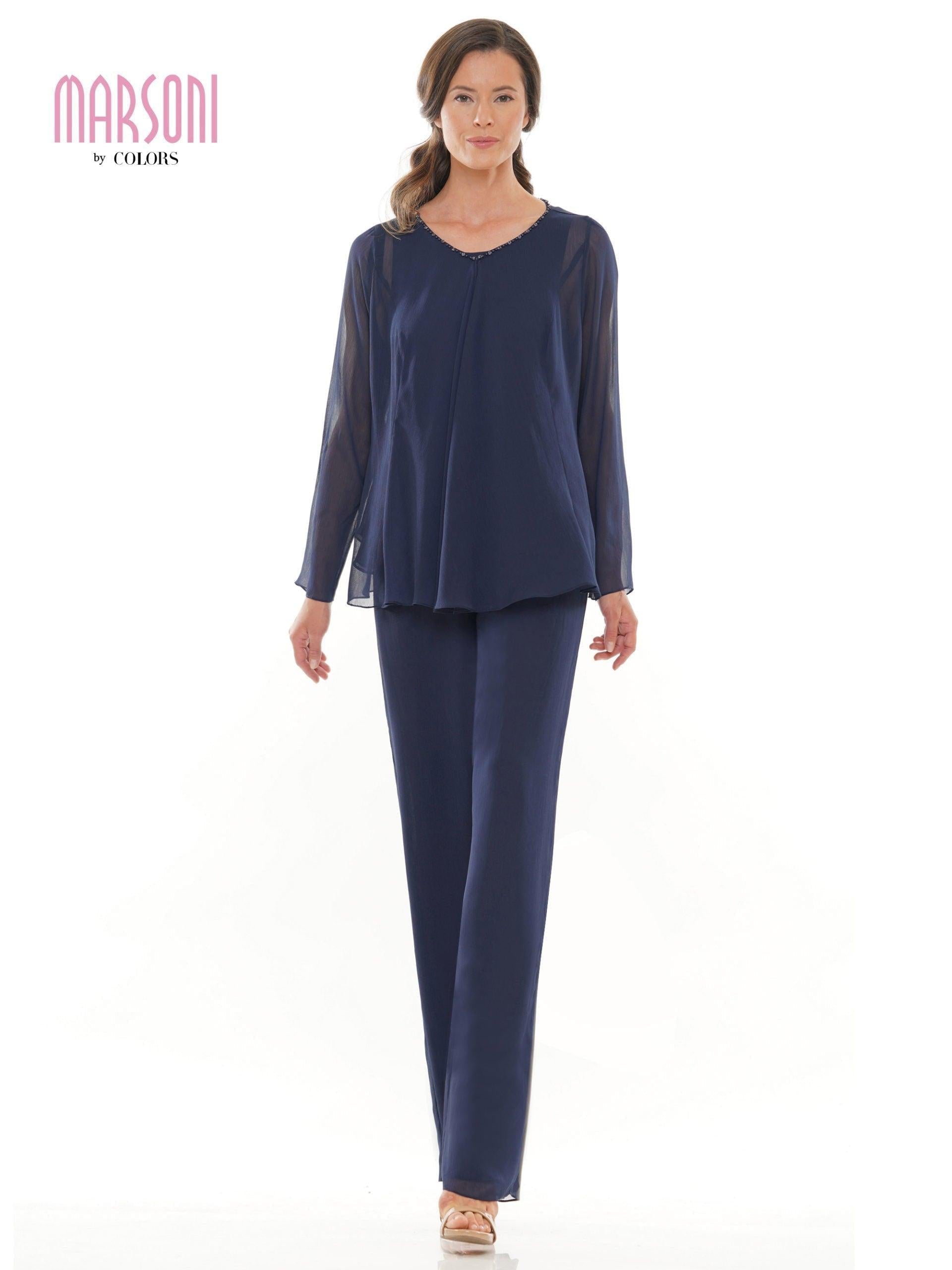 <p><strong>Marsoni Formal Long Pantsuit Sale</strong> made of high-quality chiffon fabric, this pantsuit radiates luxury and elegance. The flowing fabric adds ethereal beauty while providing comfort and ease of movement throughout the event.</p>
<p>The sleeveless top gives it a modern and trendy look and the sheer long sleeve cape adds flirtatiousness to the image.</p>
<p>Marsoni Formal Long Pantsuit Sale is available in a stunning Navy color. This rich and timeless shade radiates sophistication, making you stand out from the crowd.</p>
<p>All Sale Items are Final Sale </p>
<p data-uw-styling-context="true">Fabric : Chiffon</p>
<p data-uw-styling-context="true">Zipper Back</p>
<p data-uw-styling-context="true">Length : Full Length</p>
<p data-uw-styling-context="true">Sleeve Style : Sleeveless</p>
<p data-uw-styling-context="true">Color : Navy</p>
<p data-uw-styling-context="true">Size : 14, 18</p>
<p data-uw-styling-context="true">Fully Lined</p>
<p data-uw-styling-context="true">Occasion : Formal, Evening Party, Church, Wedding Guest, Mother of the Bride, Mother of the Groom</p>