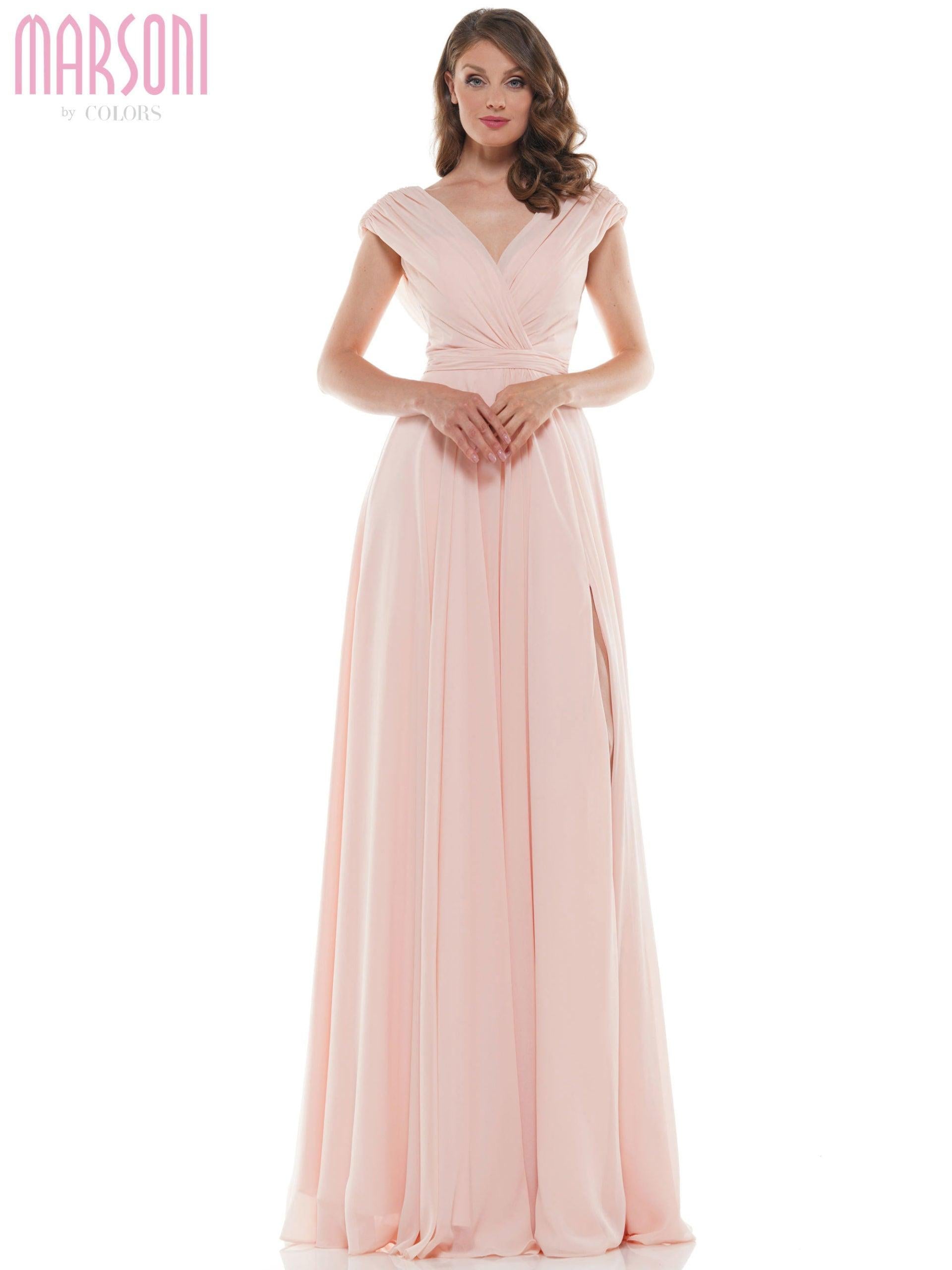 <p>Long dresses are always popular and you will be the belle of the ball with this head-turning long dress! Featuring a cap sleeve V-neckline with pleated waist and is made of chiffon fabric with high slit. Chic and elegant, this dress is perfect for those who take their style all the way to the finish line. Look no more, this stylish, versatile dress is just what you need.</p> <p> </p> <p>Fabric : Chiffon</p> <p>Zipper Back</p> <p>Length : Full Length</p> <p>Sleeve Style : Cap Sleeve</p> <p>Colors : Blush, Indigo Blue, Wisteria, Wine, Deep Green, Navy, Dark Taupe, Grey, Eggplant</p> <p>Sizes : 4, 6, 8, 10, 12, 14, 16, 18, 20, 22, 24</p> <p>Fully Lined</p> <p>Occasion : Formal, Evening Party, Church, Wedding Guest, Mother of the Bride, Mother of the Groom</p>