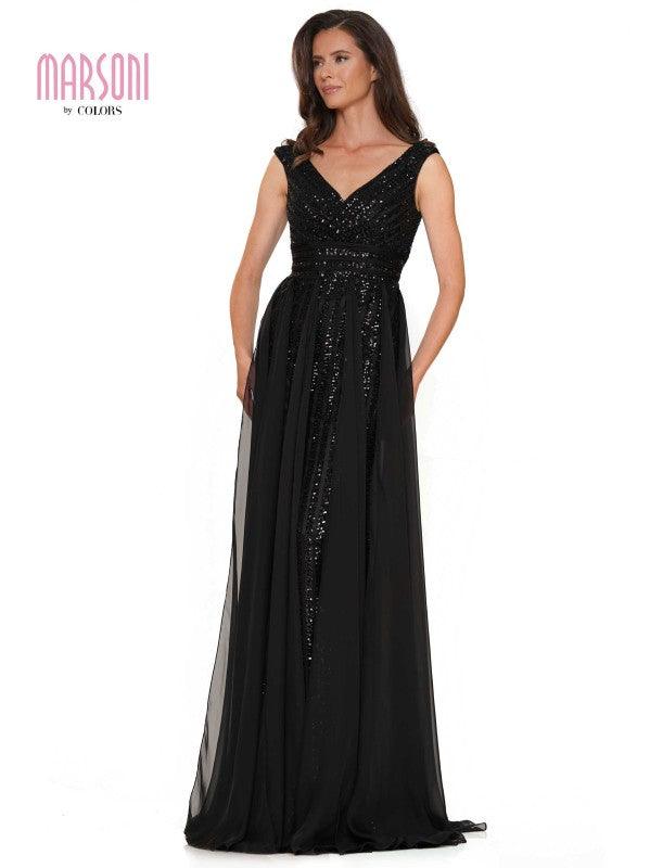 <p>Ladies, are you looking for that perfect mother of the bride formal dress  Well look no further! This long gown features sleeveless V-neckline and V-back design with chiffon tail on skirt. Perfect for church or evening affairs, this outfit will make you feel classy and confident on your bride's big day!</p> <p> </p> <p>Fabric : Sequins, Chiffon</p> <p>Zipper Back</p> <p>Length : Full Length</p> <p>Sleeve Style : Sleeveless</p> <p>Colors : Black, Deep Green, Navy, Wine</p> <p>Sizes : 4, 6, 8, 10, 12, 14, 16, 18, 20, 22, 24</p> <p>Fully Lined</p> <p>Occasion : Formal, Evening Party, Church, Wedding Guest, Mother of the Bride</p>