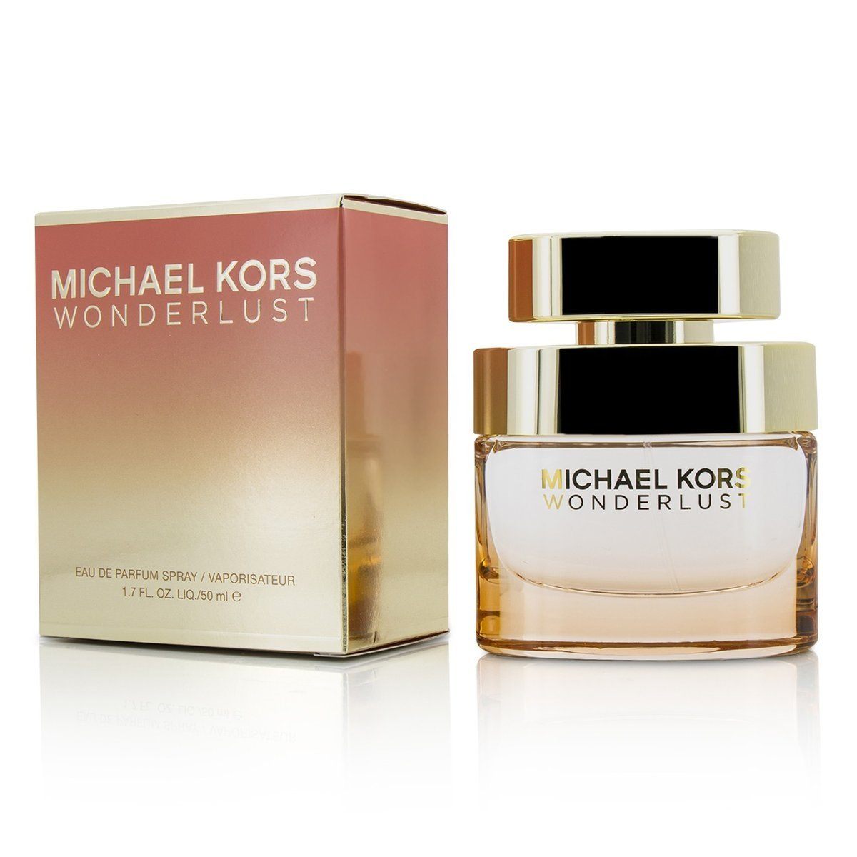 Introduced in 2016. The concept of “escape” is central to the WONDERLUST story, Michael Kors told WWD. This story, he elaborated, includes a corresponding ad and video campaign depicting the face of the scent: a gold, sequined-dress-clad Lily Aldridge, in an unknown far-flung locale. She is escaping from a yacht into a small speedboat with her paramour, Dutch model Wouter Peelen, into a rose-fueled sunset. As a game on words, Wanderlust (which denotes a great wish of travelling) is the desire for escape in Kors’ collection. The campaign was developed by Mario Testino. The composition of the new fragrance was created in partnership with Firmenich by perfumers Honorine Blanc and Aurelien Guichard, as gourmand (a synthetic note with “edible,” sweet qualities). The focus lies on the dianthus flower to give Wonderlust the feel of an almond milk that’s been blended with a “spicy, creamy floral.” Top notes of almond milk are accompanied by heliotrope placed at the hart of the fragrance. The base of the composition provides benzoin, a natural resin from Thailand leaving the impression of warmth, and the spicy sweetness of cinnamon. "I wanted something that’s feminine, not in an insipid way, but in a streamlined, modern way. It’s the same way with the gourmand. The almond milk has something delicious, but not edible or sticky," the designer continued. "Our girl is looking for a way to experience and have fun but stay within her wrld." as explained by Michael Kors.