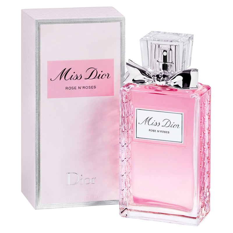 Miss Dior Rose N'Roses is a fresh, sparkling Eau de Toilette. Vibrant and lively, the rose notes exude an irresistible scent that immediately transports us to the middle of a field of flowers. The abundance of rose notes is brightened by a note of bergamot zest. The iconic Miss Dior bottle is inspired by men's and women's couture. The houndstooth motif engraved in the precious glass recalls menswear, while the signature Miss Dior bow evokes elegant femininity.

Fragrance Family:
Floral
Scent Type:
Soft Floral
Key Notes:
Top - absolute and essence of Grasse and Damascus roses
Middle - Italian mandarin, bergamot, essence of geranium
Base - white musks