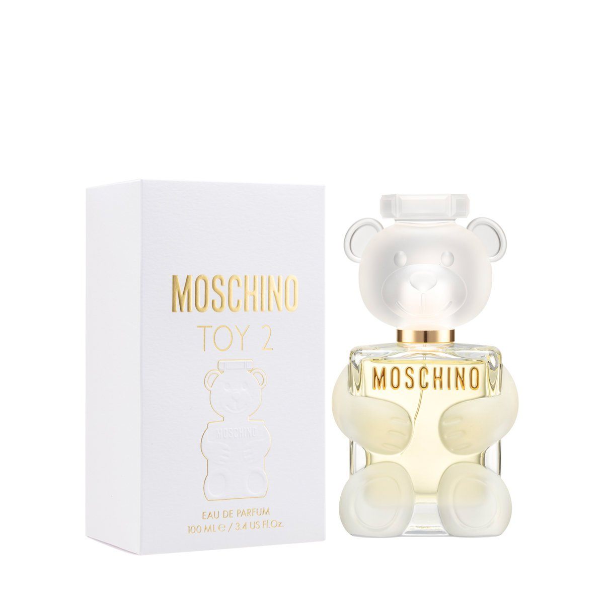 Toy 2, the new women's fragrance by Moschino. The iconic Moschino teddy bear is here! The sparkling top notes of mandarin orange and Granny Smith apple combined with delicate floral notes enhanced by amber wood and sandalwood add radiance and softness to the new Toy 2 scent. Top Notes: Mandarin Orange, Granny Smith Apple Middle Notes: Magnolia, Jasmine Petals, Peony, White Currant Bottom Notes: Musk, Sandalwood, Ambery Woods A fresh, floral, musk fragrance
