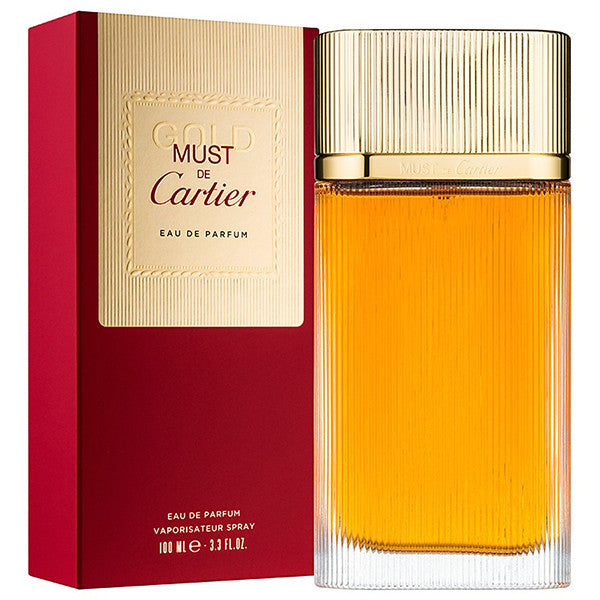 Must de Cartier Gold by Cartier is a Oriental Floral fragrance for women. This is a new fragrance. Must de Cartier Gold was launched in 2015. Top notes are galbanum and green leaves; middle notes are jasmine and osmanthus; base note is vanilla.