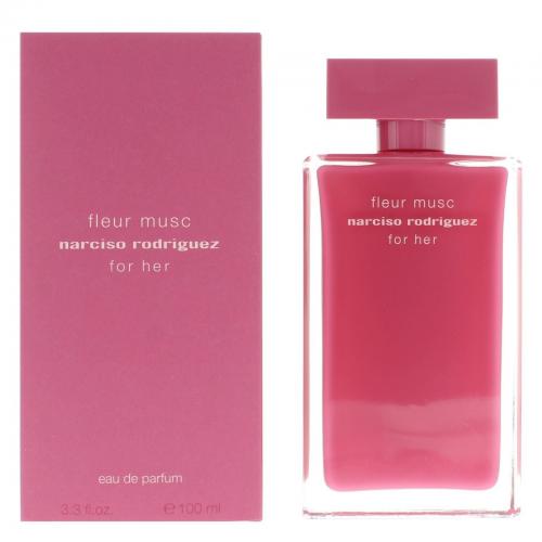 A rare weave of pink florals with hints of rose, peach pulp, soft amber, and wood. Narciso Rodriguez for her Fleur Musc Eau de Parfum Spray is a glamorous, sensual, intoxicating fragrance that embodies true elegance and timeless luxury.

Fragrance Notes: A surge of spicy floral notes. A generous bouquet of roses enhanced by the unexpected vibrations of pink peppercorns. Luminous blond woody notes where patchouli blends with the softness of amber. Resonating around heart of musc. Sensual and addictive.
