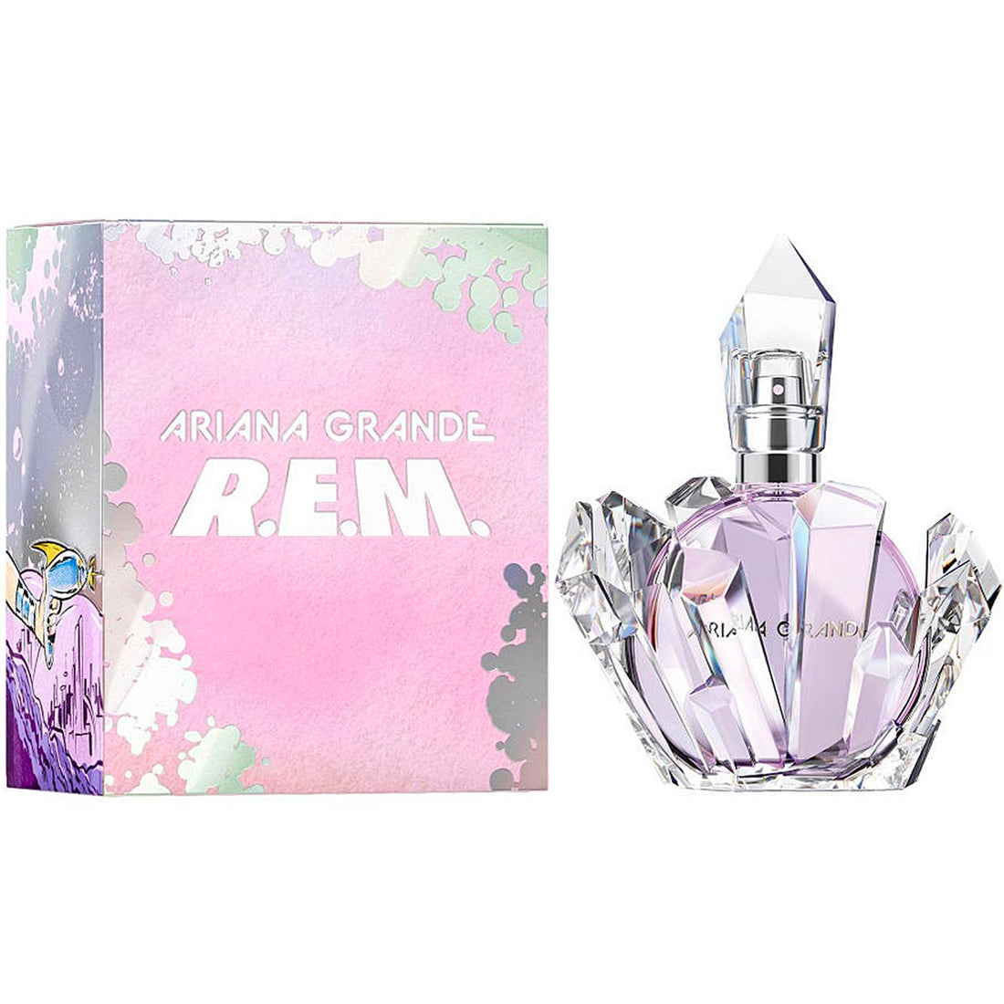 <span data-mce-fragment="1">Exclusive R.E.M., the dreamy fragrance by ARIANA GRANDE. An intergalactic dream of femininity and power, R.E.M. draws you in with a cosmic blend of Juicy Fig and Warm Salted Caramel. Lavender essence takes you to dreamy new heights, while sparkling Pear Blossom explodes like a supernova in the night sky. Intoxicating Musk wrapped with Sandalwood creates the perfect ending to your unforgettable journey.</span>