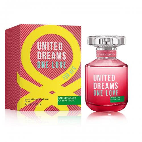 <meta charset="UTF-8"><b data-mce-fragment="1">United Dreams One Love 2019</b><span data-mce-fragment="1"> by </span><b data-mce-fragment="1">Benetton</b><span data-mce-fragment="1"> is a Citrus Gourmand fragrance for women. </span><b data-mce-fragment="1">United Dreams One Love 2019</b><span data-mce-fragment="1"> was launched in 2019. Top notes are Orange, Red Currant, Candy Apple and Tangerine; middle notes are iris, Jasmine, Pink Pepper and Neroli; base notes are Vanilla, Patchouli, Tonka Bean and Musk.</span>