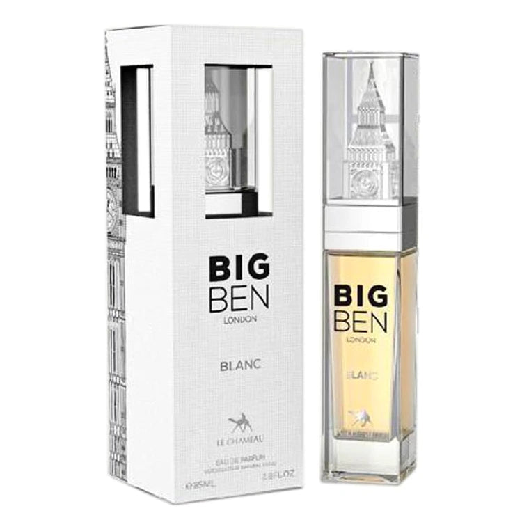 <p><em data-mce-fragment="1">INSPIRED BY</em><span data-mce-fragment="1"> <strong>S</strong><b>ANTAL 33</b></span></p>
<p>Big Ben London Blanc EDP combines the unique and timeless scents of sandalwood, leather, papyrus, Virginia cedar, cardamom, violet, iris, and amber. With its unisex scent, it will suit any style for any occasion.</p>