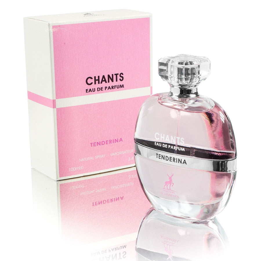 <p><span data-mce-fragment="1"><em>INSPIRED BY</em> <strong>CHANEL CHANCE EAU TENDRE</strong></span></p>
<p><span data-mce-fragment="1">Chants Tenderina is an elite perfumed water with a scent of flowers and fruits. The impeccable sound, attractive scent is more concentrated in the unique iconic feminine perfume, giving a fun, light and charming mood to all fans of stylish scents.</span><br data-mce-fragment="1"><span data-mce-fragment="1">Bright spicy accents of fruit quinces and a refreshing citrusy grapefruit scent open the aroma, which in the "heart" of the composition intertwines with a luxurious bouquet of flowers royal velvety-spicy honey roses and white exclusive jasmine. The sexy seductive trail envelops the gentle, seductive scent of the most subtle musk. </span></p>