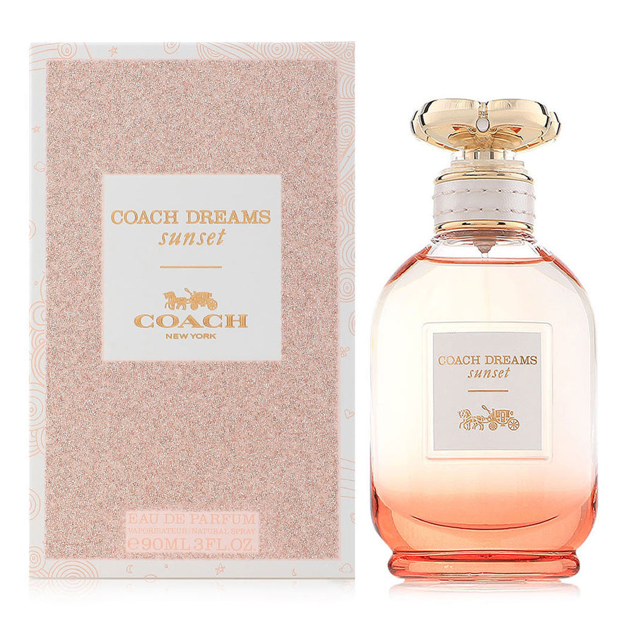 <span data-mce-fragment="1">COACH Dreams Sunset is inspired by free-spirited adventures, with the sunset on the horizon. The scent combines fresh pear sorbet with sensual notes of jasmine sambac and creamy tonka bean.</span><br data-mce-fragment="1"><br data-mce-fragment="1"><span data-mce-fragment="1">SCENT FAMILY: Floral Gourmand. NOTES: Pear, Jasmine, Tonka Bean</span>