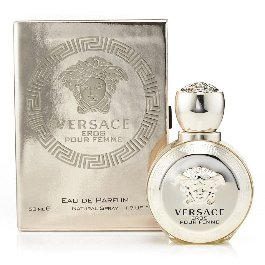 <span data-mce-fragment="1">Versace is launching the new fragrance for women as an addition to the popular men's edition Eros from 2012. Versace Eros Pour Femme arrives on shelves of perfumeries in Italy in December 2014 as the fragrant seductress of the God of love Eros.</span><br data-mce-fragment="1"><br data-mce-fragment="1"><span data-mce-fragment="1">The composition of the new perfume for women Eros Pour Femme opens with Sicilian lemon, Calabrian bergamot and pomegranate accords, with a heart of lemon, sambac jasmine absolute, jasmine infusion and peony. The base incorporates sandalwood, ambrox, musk and various woody notes.</span><br data-mce-fragment="1"><br data-mce-fragment="1"><span data-mce-fragment="1">The fragrance bottle Eros Pour Femme is rounded and embellished with a prominent relief Medusa symbol on the central part of bottle and the stopper, as well as with a typical Greek motif on the edges. It is made of glass and embellished with metallic golden details and cap. Instead of a box, the bottle will be packed in a small case which opens on the sides.</span>
