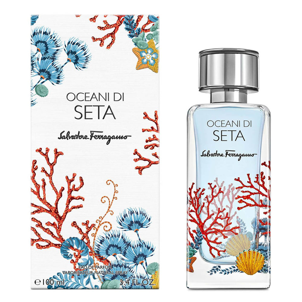 <span data-mce-fragment="1">Storie di seta is the new line of fragrances inspired by the imaginary worlds of Salvatore Ferragamo's silk creations. A refined collection of fo</span><span class="yZlgBd" data-mce-fragment="1">ur universal and fresh perfumes, each unique fragrance is bound by an exclusive mix.Inspired by the vigor and allure of the sea, Oceani di Seta is adorned by red corals and precious marine elements of Ferragamo's silk creations.</span>