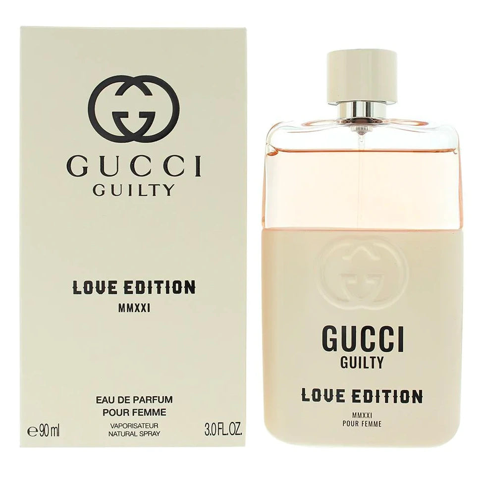 <p data-mce-fragment="1">Gucci Guilty Love Edition 3.0 oz for women is a luxurious scent to make you feel adored. Evoking feelings of romance, this opulent Amber Floral fragrance from the experts at Gucci features a unique blend of Pink Pepper, Mandora, Bergamot, Violet, Lilac, Geranium, Patchouli and Amber notes. An alluring scent worthy of the modern-day goddess.</p>