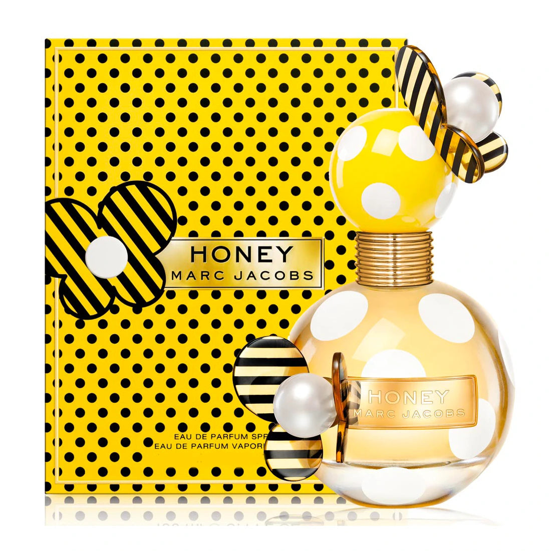 <p data-mce-fragment="1">Sweet, sassy, sunny. Honey by MARC JACOBS is a delicious floral fragrance full of energetic, alluring notes with a sparkling golden touch. It’s the perfect mix of brightness and warmth.</p>
<p data-mce-fragment="1">Top Notes: pear, juicy mandarin.<br>Middle Notes: orange blossom, peach nectar, apricot, honeysuckle.<br>Base Notes: honey, golden vanilla, smooth woods.</p>