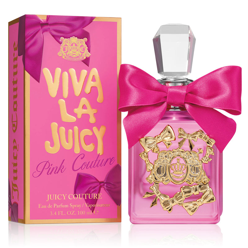 <p><meta charset="utf-8"><span data-mce-fragment="1">Viva La Juicy Pink Couture radiates its perfectly pink, high-glamour haute couture look, illuminating notes of jasmine petals and beaming pink waterlily. Get your squad together to soak up the sun, bring on the glam, walk the pink catwalk to the pool and celebrate the newest, most stylish Viva La Juicy fragrance yet! Embrace glistening and juicy fruits with notes of quince and ruby red watermelon. Bloom into bright bouquets with fluttering jasmine petals and fuchsia frangipani. Take in the sweet and creamy addition of soft vanilla and delicious praline.</span></p>
<p><meta charset="utf-8"><b>Fragrance Family:</b><span> Floral</span><br><b>Scent Type:</b><span> Warm Floral</span><br><b>Key Notes:</b><span> Pink Waterlily, Pink Frangipani, Sandalwood</span></p>