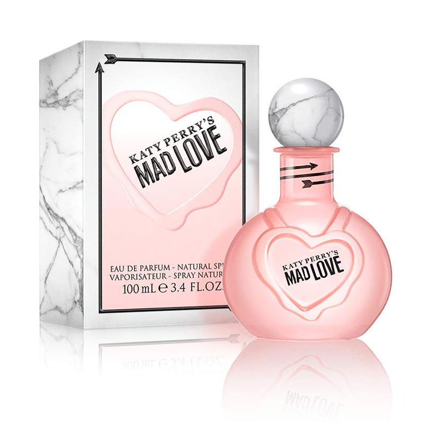 <meta charset="UTF-8">
<p data-mce-fragment="1">Katy Perry's Mad Love by Katy Perry is a Floral Fruity Gourmand fragrance for women launched in 2016. Top notes are Sorbet, Strawberry, Apple and Pink Grapefruit; middle notes are Floral Notes, Peony and Jasmine; base notes are Coconut, Musk and Sandalwood.</p>
<div data-mce-fragment="1" class="fragrantica-blockquote" v-pre="">
<p data-mce-fragment="1"><meta charset="UTF-8"><span> Outer carton is designed in the same style, combining pastel pink with elegant white marble. The second Mad edition was announced as a perfume whose power we won’t be able to resist!</span></p>
</div>