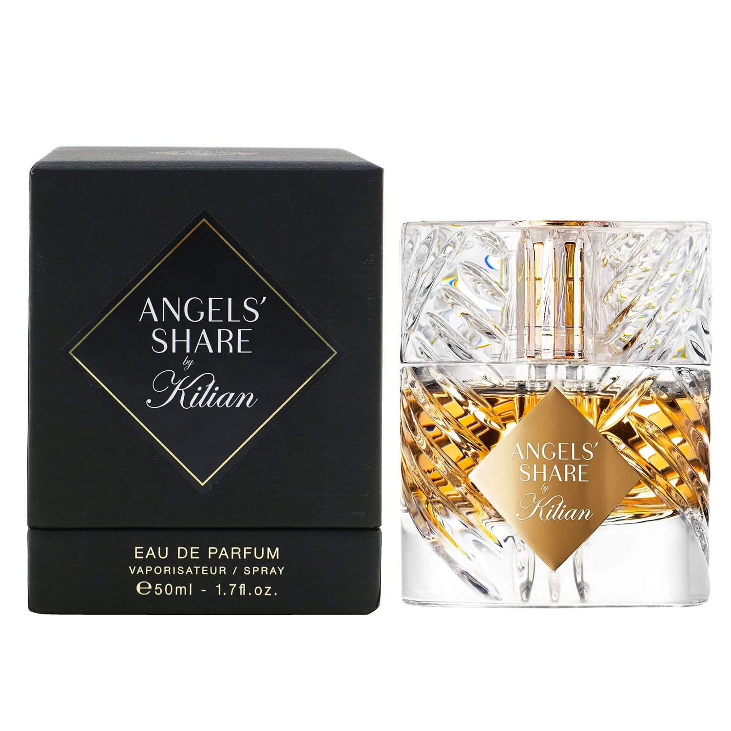 <meta charset="utf-8"><span data-mce-fragment="1">The Angels‘ Share Eau De Parfum contains the essence of cognac derived from the liquor to lend it a natural caramel color. It opens with cognac oil upon a blend of oak absolute, cinnamon essence, and Tonka bean absolute, and the scent‘s long-lasting notes of sandalwood, praline, and vanilla make for a delicious finish.<meta charset="utf-8">This fragrance is part of The Liquors collection. Kilian Hennessy wanted to pay tribute to his heritage as heir to the renowned French cognac family.</span><br data-mce-fragment="1"><br data-mce-fragment="1"><span data-mce-fragment="1">The perfume bottles in The Liquors collection are styled as a speakeasy essential, like an art deco glass to recall the most fabulous bars. The weighted glass is engraved with the emblematic K motif to throw and catch light at all angles and finished with a golden, diamond-shaped plaque signed in white serigraphy. These details bring to the Kilian Paris creation a guarantee of luxury that should not be ephemeral but should last a lifetime. As such, this perfume is refillable.<br><br><meta charset="utf-8"> <meta charset="utf-8"> <b data-mce-fragment="1">Fragrance Family:</b> Warm &amp; Spicy<br data-mce-fragment="1"><b data-mce-fragment="1">Scent Type:</b> Warm &amp; Sweet Gourmands<br data-mce-fragment="1"><b data-mce-fragment="1">Key Notes:</b> Cognac, Tonka Bean and Oak Wood</span><br data-mce-fragment="1"><br>