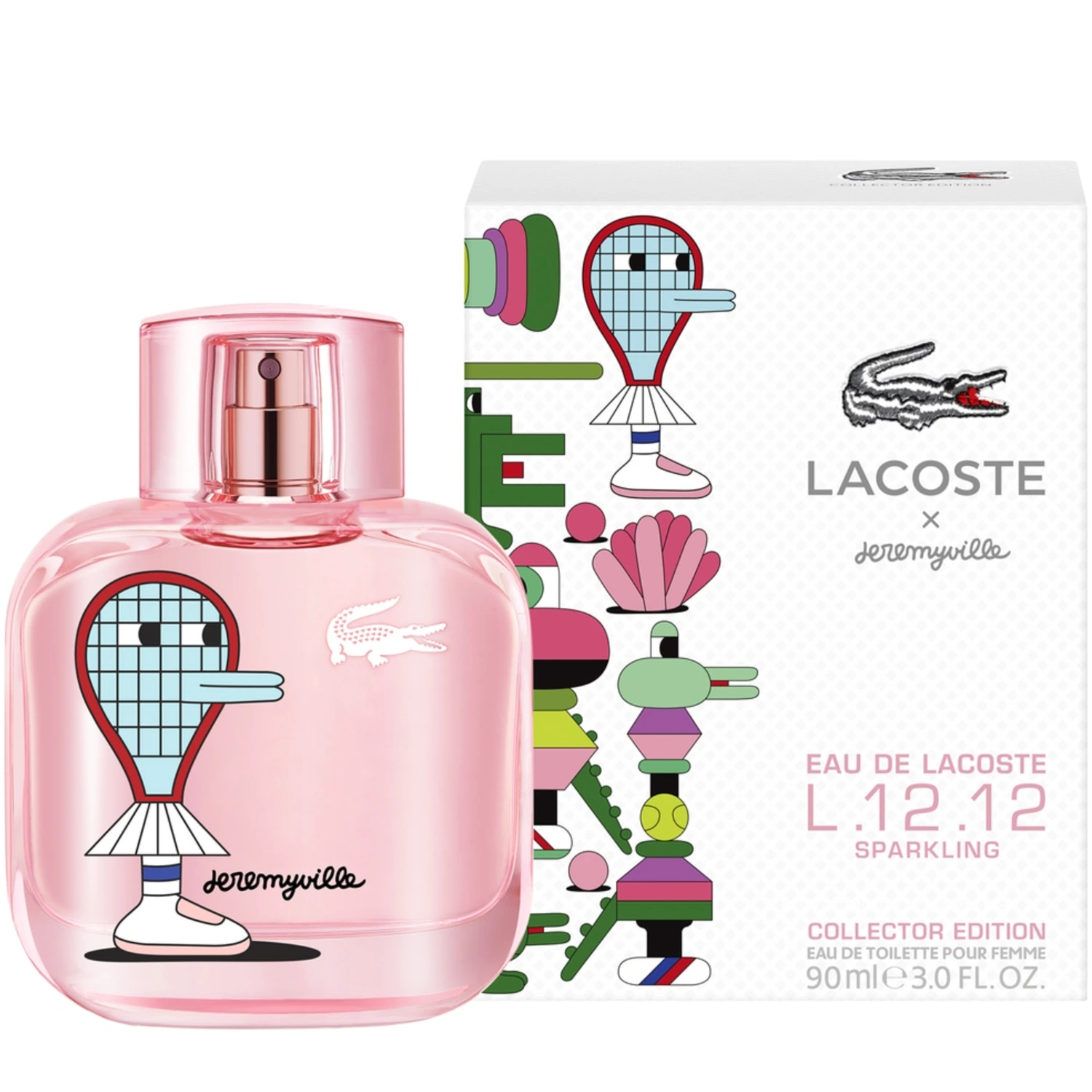 <p>Lacoste X Jeremyville L.12.12 Pour Elle Sparkling offers a unique take on the classic elegance of Lacoste. This 3.0 oz EDT for women is a fruity floral scent with top notes of rhubarb jam and pink grapefruit, followed by Arabian jasmine and French macaroon accord. The base notes are patchouli and musk to give you an irresistible aroma. Bring your unique style to the forefront with this exclusive fragrance.</p>