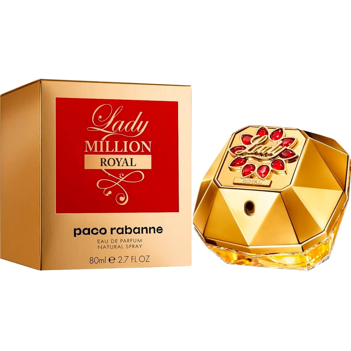 <p data-mce-fragment="1">The Lady Million Royal for women by Paco Rabanne is a defiantly feminine fragrance with a bold expression of glamourous sensuality. A juicy pomegranate and raspberry accord is artfully blended with delicate notes of gardenia and a creamy sandalwood for an alluring scent that has a twist of irreverent fun. The beautiful diamond-shaped bottle is decorated in a captivating red floral design, alluring and enchanting.<br><meta charset="utf-8"></p>
<p><strong>Fragrance Family:<span> </span></strong><span>Florals<br></span><strong>Scent Type:<span> </span></strong><span>Fruity Florals<br></span><strong>Key Notes:<span> </span></strong><span>Juicy Pomegranate, Floral Bouquet, Sensual Cashmeran</span></p>